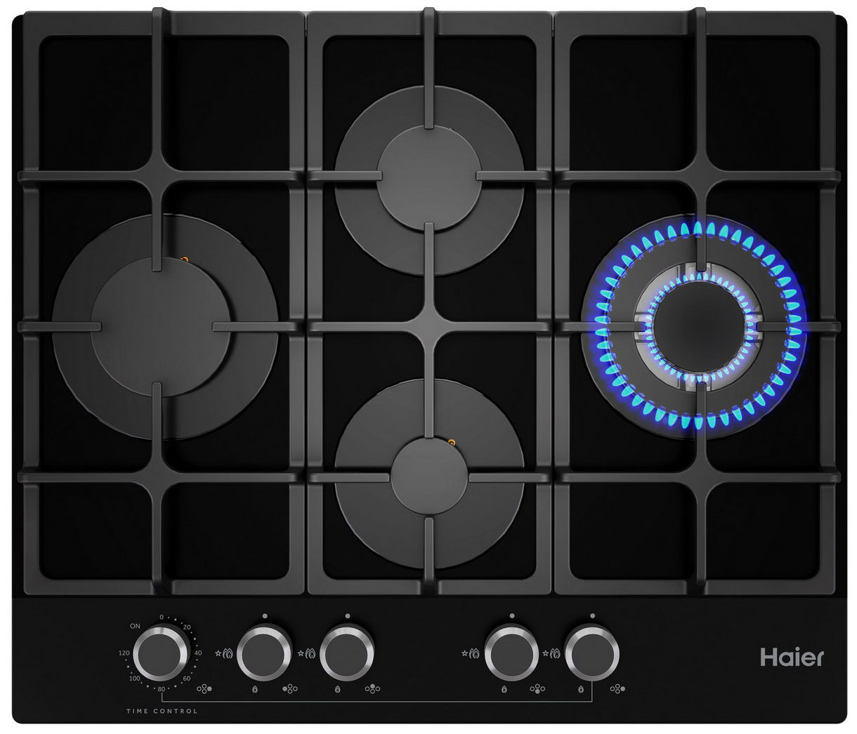 Изображение товара Газовая варочная панель Haier HHX-G64CWMB 60 см 4 конфорки цвет черный