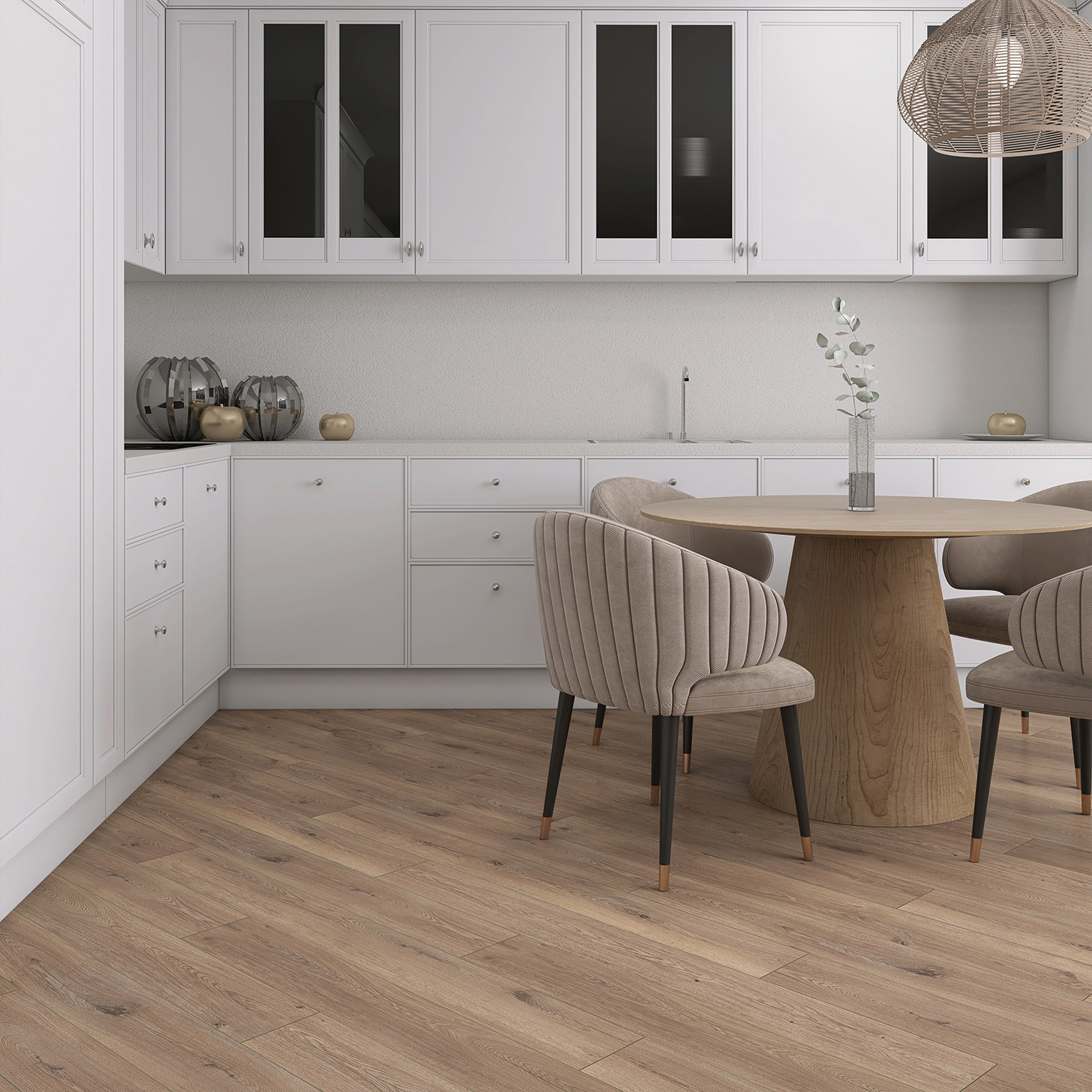 Изображение товара Ламинат Татлер 33 класс 12 мм фаска коричневый структурный для кухни коридора гостиной