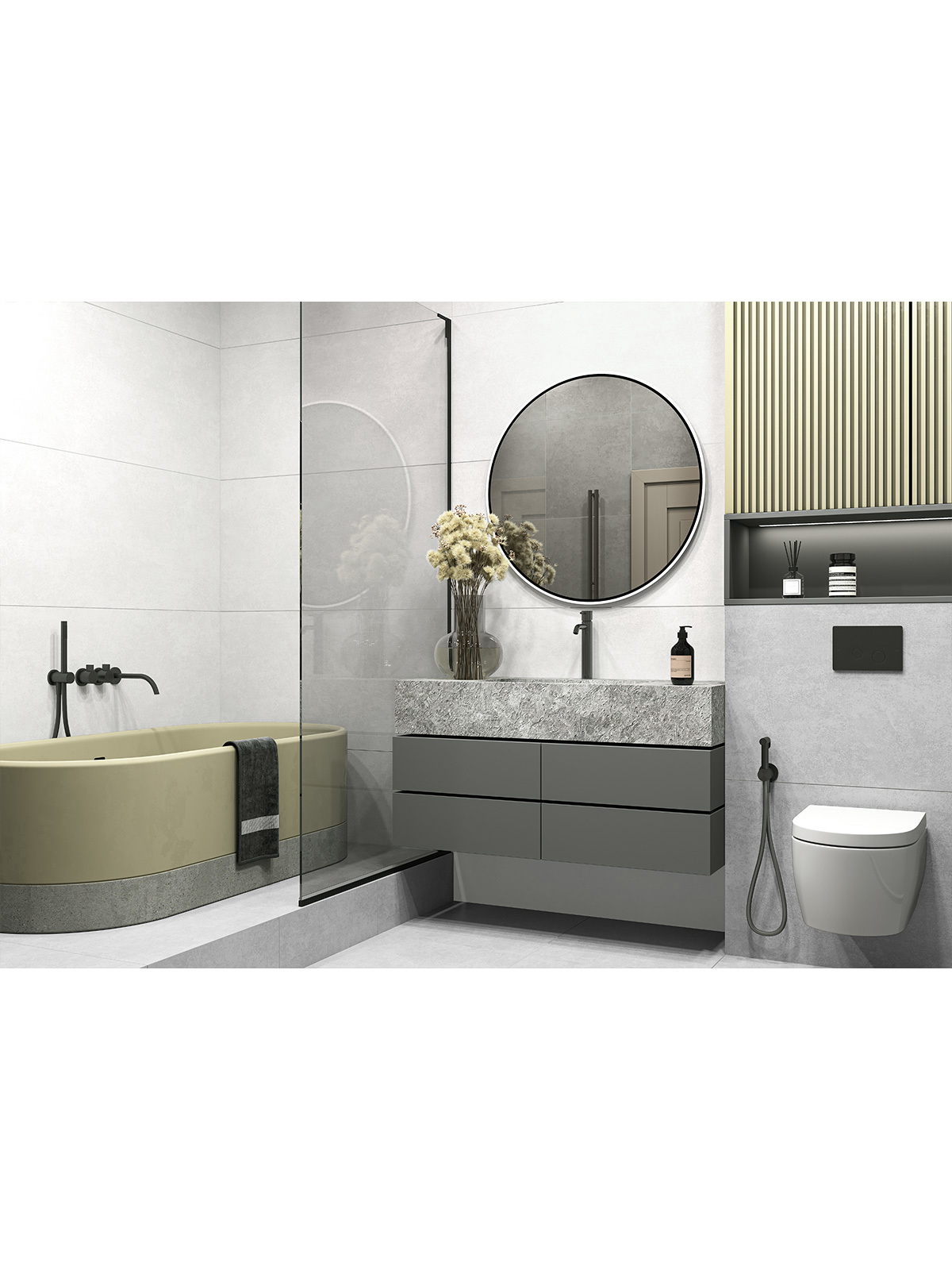 Изображение товара Керамогранит Alma ceramica Beton pro 60x120 см белый для пола и стен