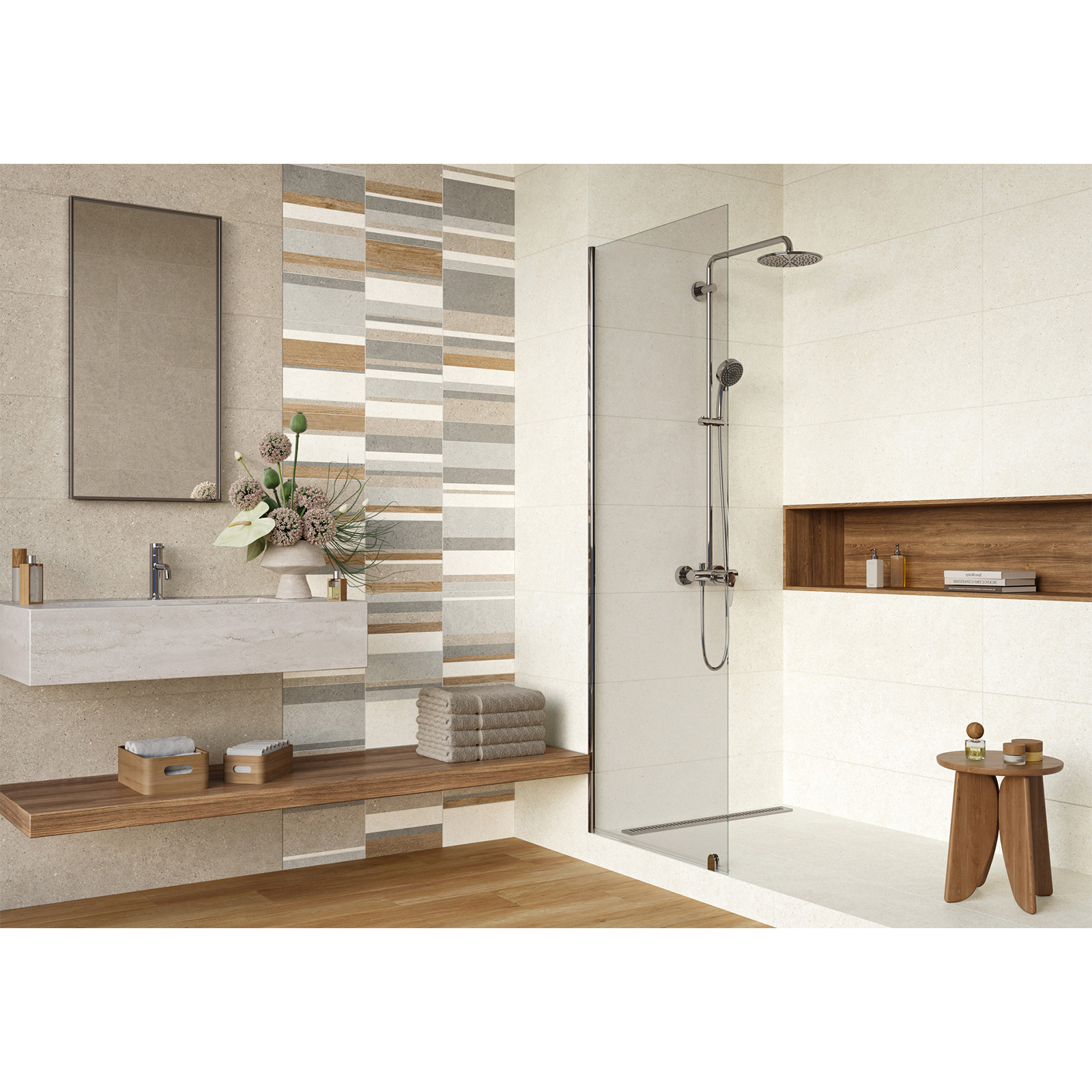 Изображение товара Настенная плитка Alma ceramica TWU3090AGL14R 30x90 см многоцветная