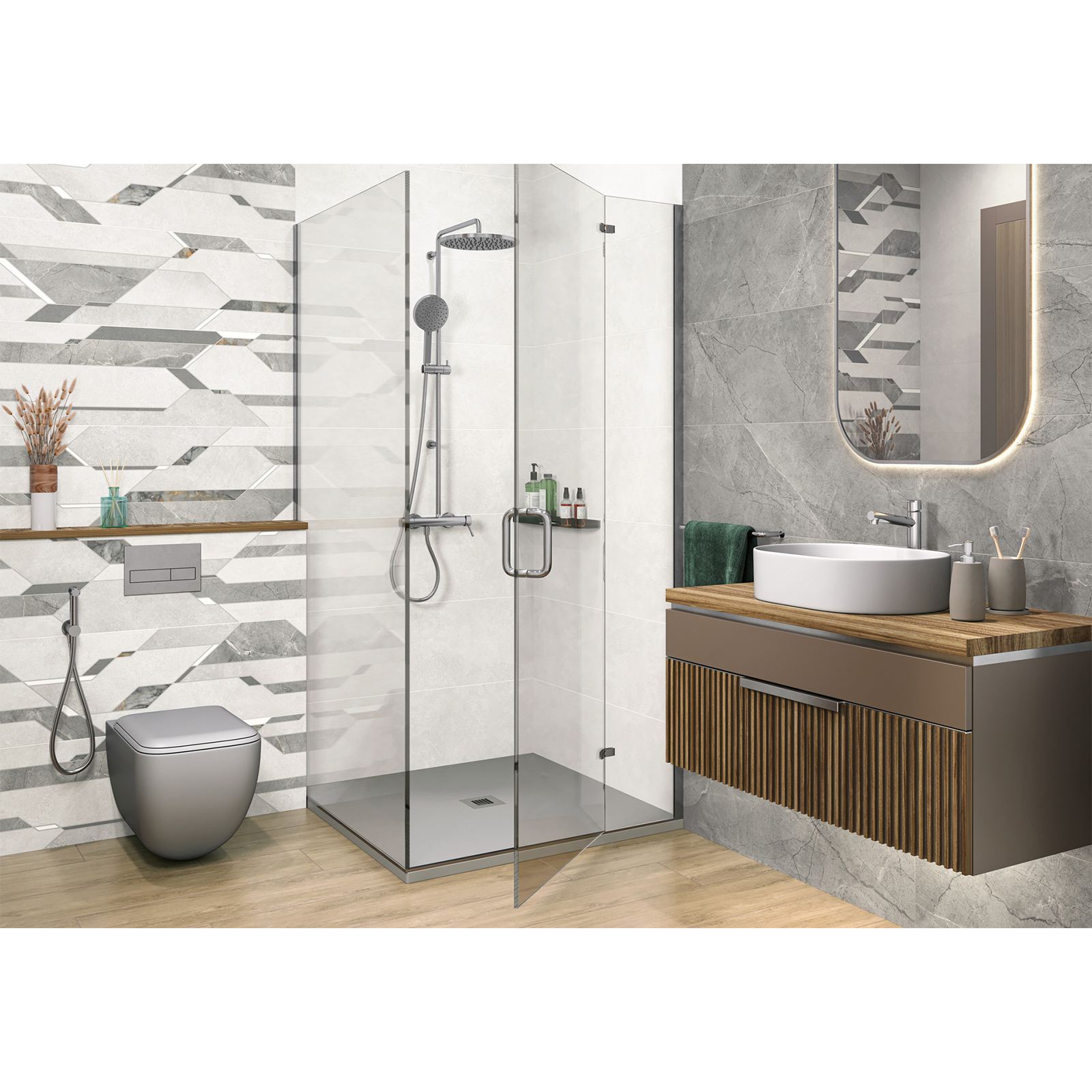 Изображение товара Настенная плитка Alma ceramica TWU3090ATU17R 30x90 см коллекция Anturin