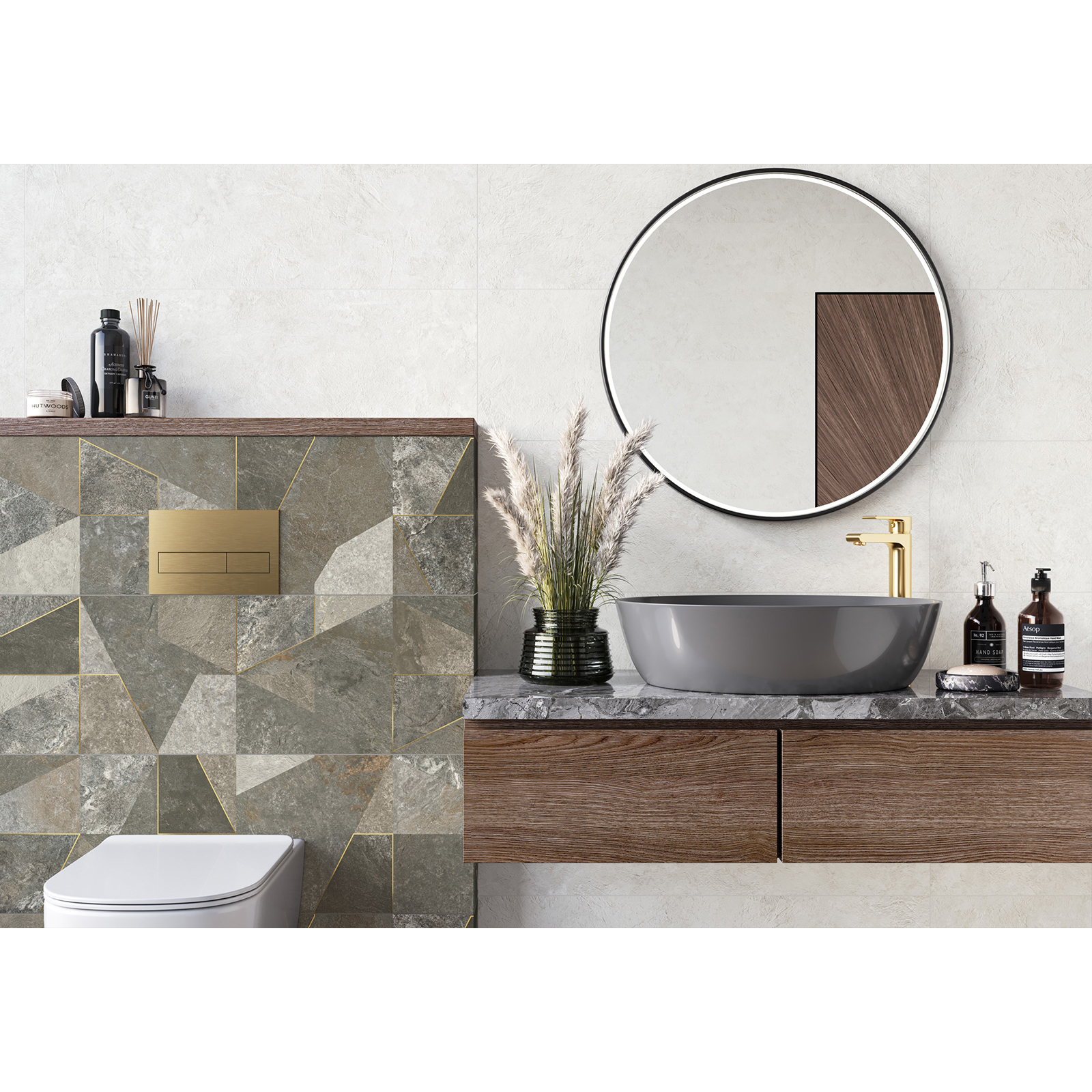 Изображение товара Настенная плитка Alma ceramica TWU3090LAN74R 30x90см цвет многоцветный