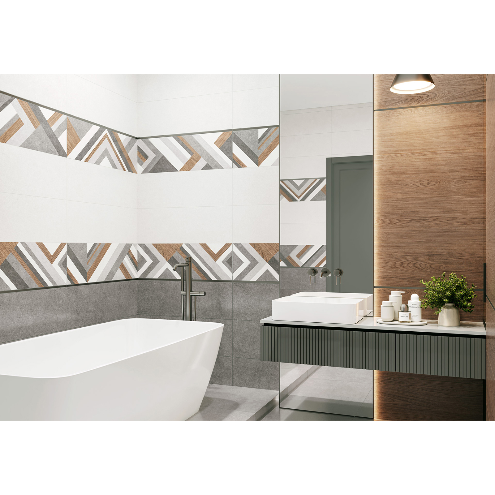 Изображение товара Настенная плитка Alma ceramica TWU3090STO74R 30x90 см многоцветная