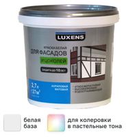Изображение товара Краска для фасадов и цоколей Luxens матовая цвет белый база А 2.7 л