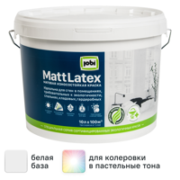 Изображение товара Краска латексная для стен и потолков Jobi Mattlatex матовая база А 10 л