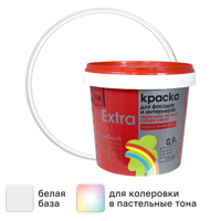 Изображение товара Фасадная водо-отталкивающая краска Радуга Экстра белая 0,9л