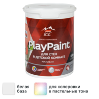 Изображение товара Краска для стен Parade DIY PlayPaint моющаяся матовая цвет белый база А 0.9 л