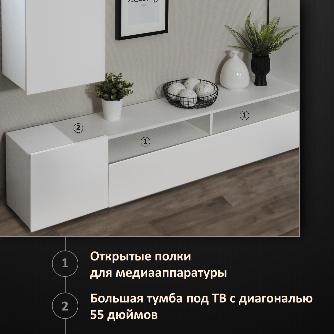 Модульная стенка Imperial Нео 213x168x32 см ЛДСП цвет белый