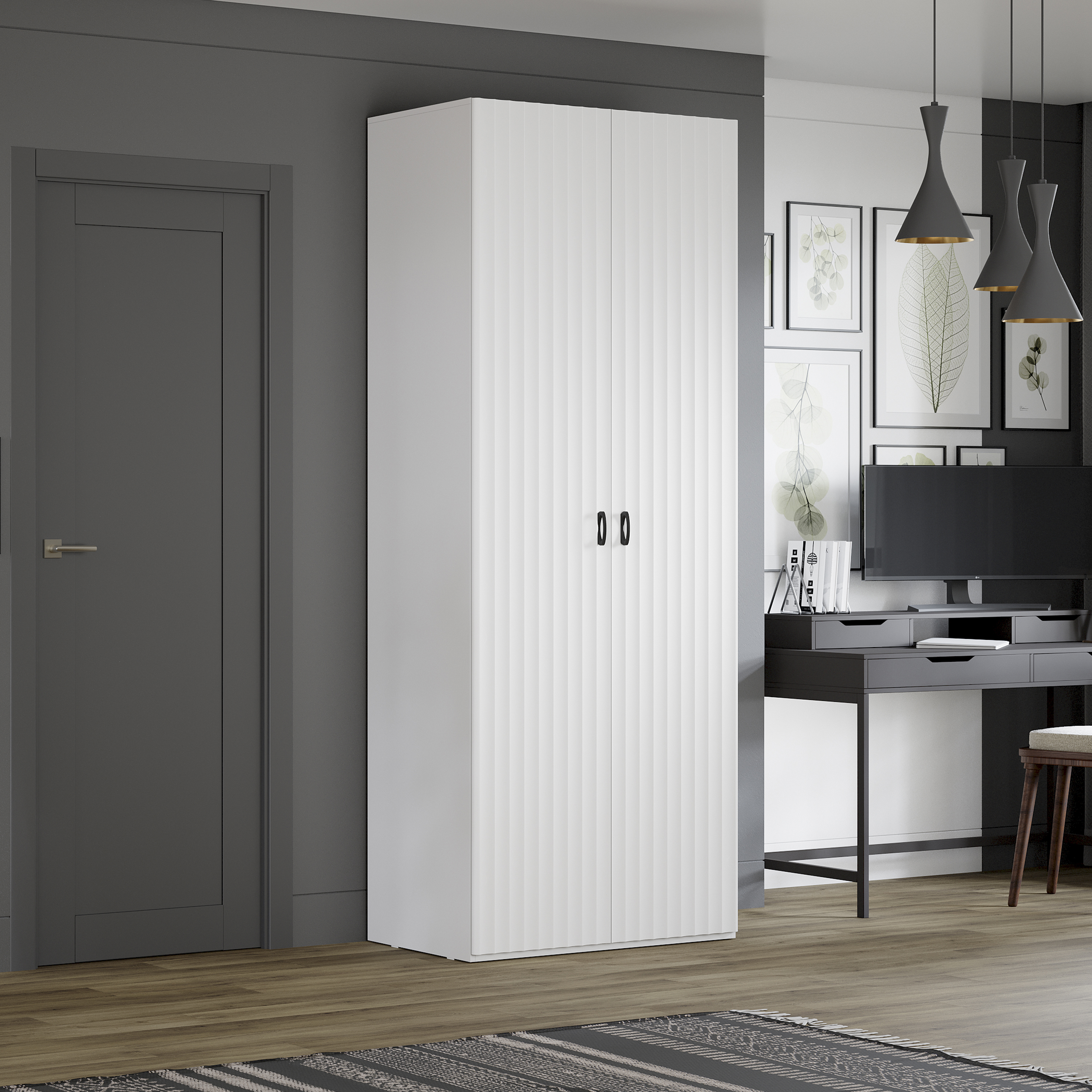 Изображение товара Шкаф распашной Трия Тиффани 87x224 см в белом цвете