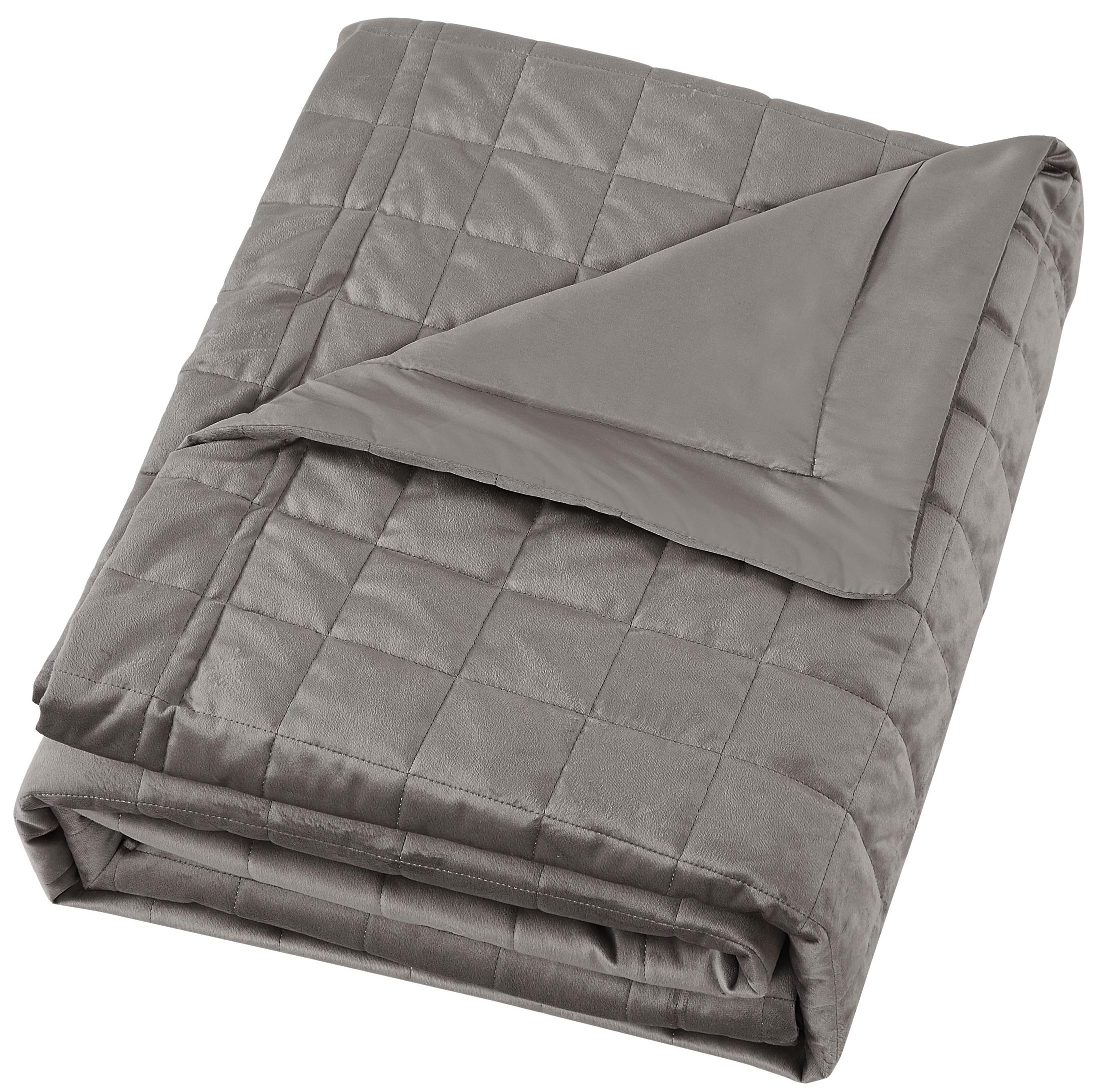 Изображение товара Покрывало Etna велюр 240x220 см серо-коричневое современное комфортное