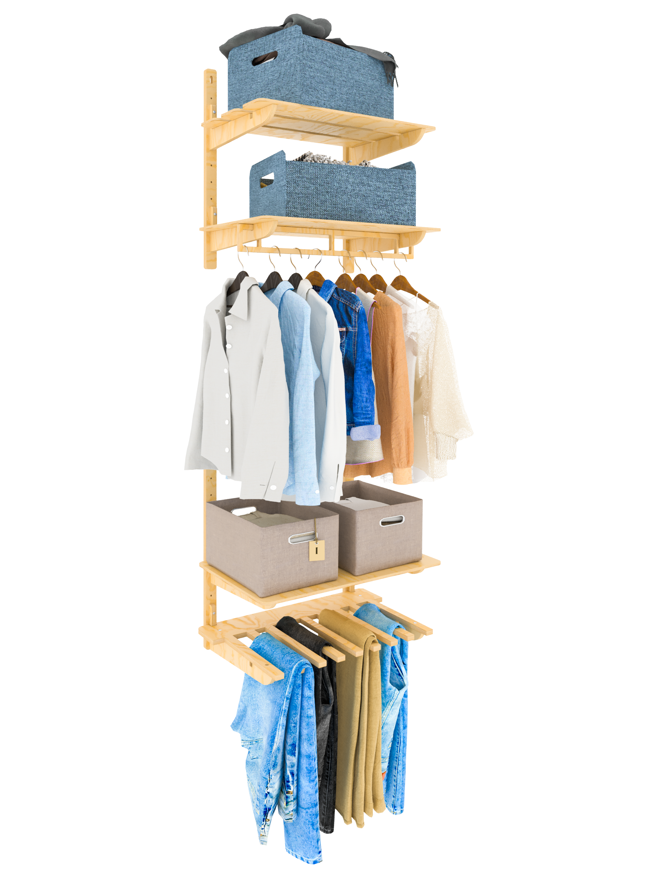 Изображение товара Комплект гардеробной системы Вятка 60x120x44 см цвет натуральный