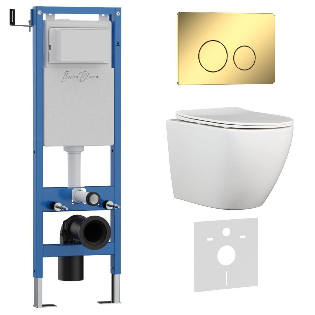 Изображение товара Комплект инсталляция с унитазом Iberica blanca IB.001M.BLA.234.816 цвет белый