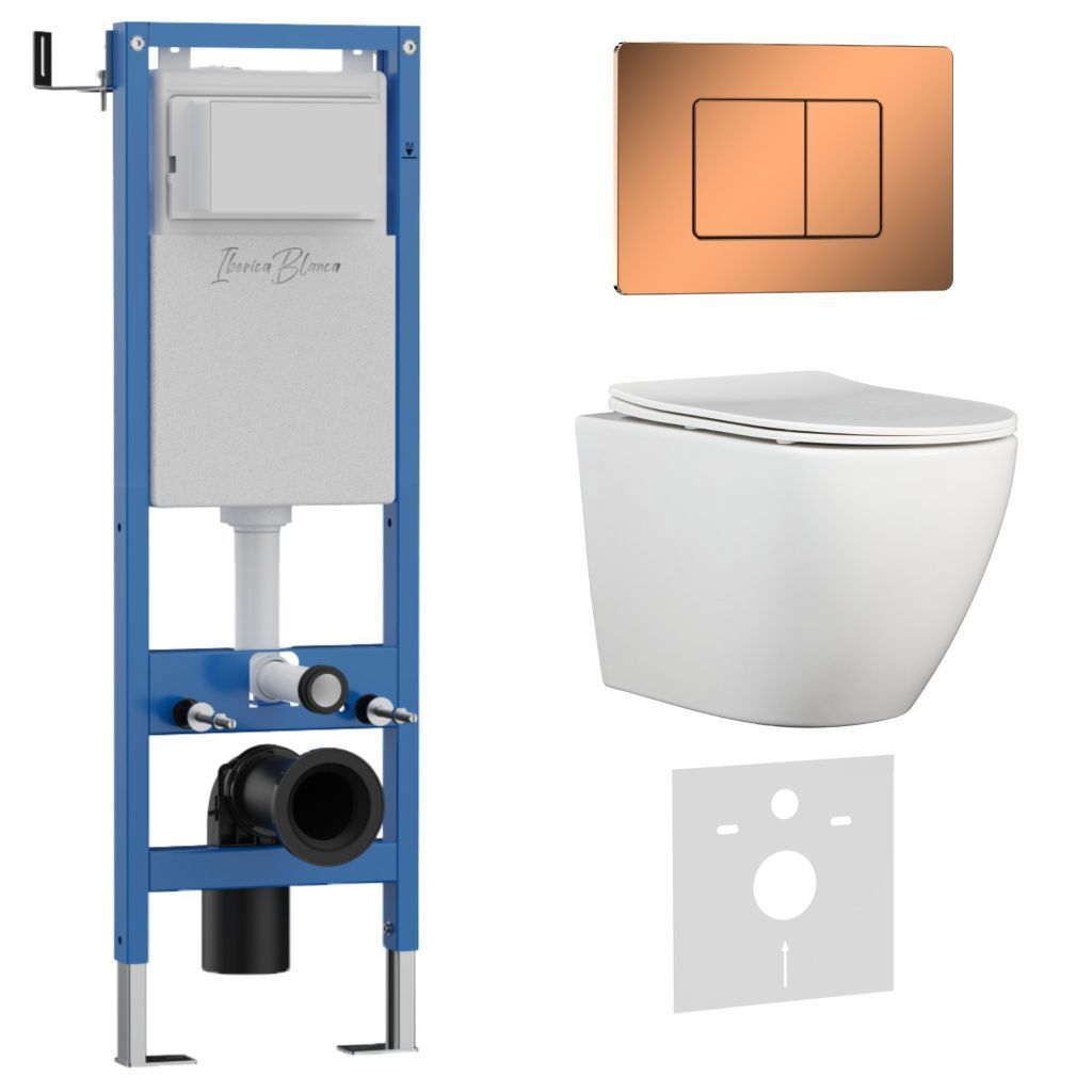 Изображение товара Комплект инсталляция с унитазом Iberica blanca IB.001M.BLA.234.1141 цвет белый