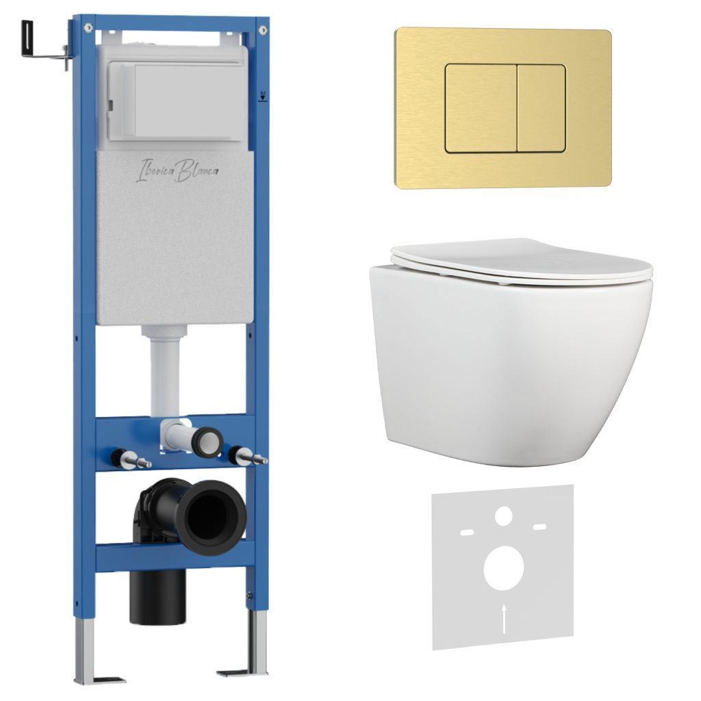Изображение товара Комплект инсталляция с унитазом Iberica blanca IB.001M.BLA.234.1150 цвет белый