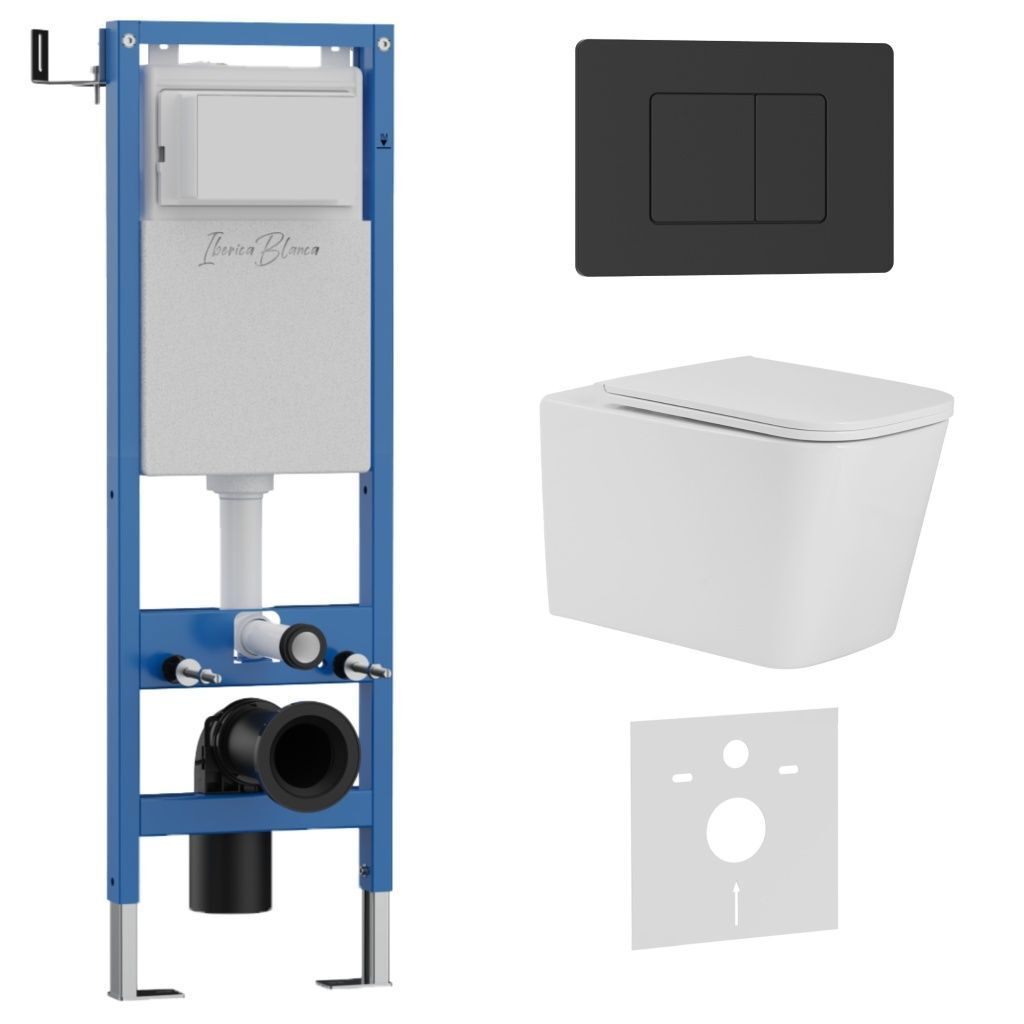 Изображение товара Комплект инсталляция с унитазом Iberica blanca IB.001M.TLA.234.112 цвет белый