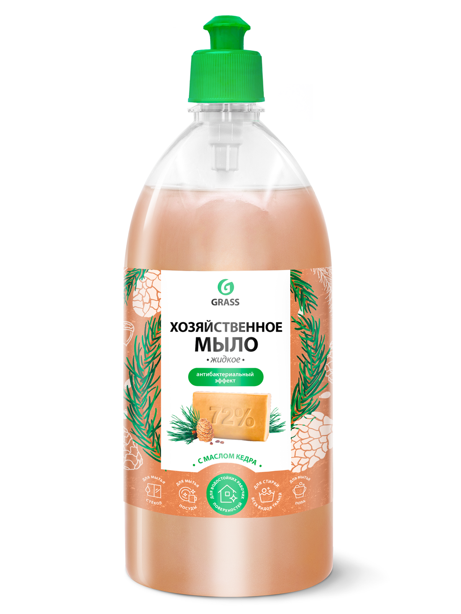 Жидкое мыло хозяйственное Grass с маслом кедра 1 л