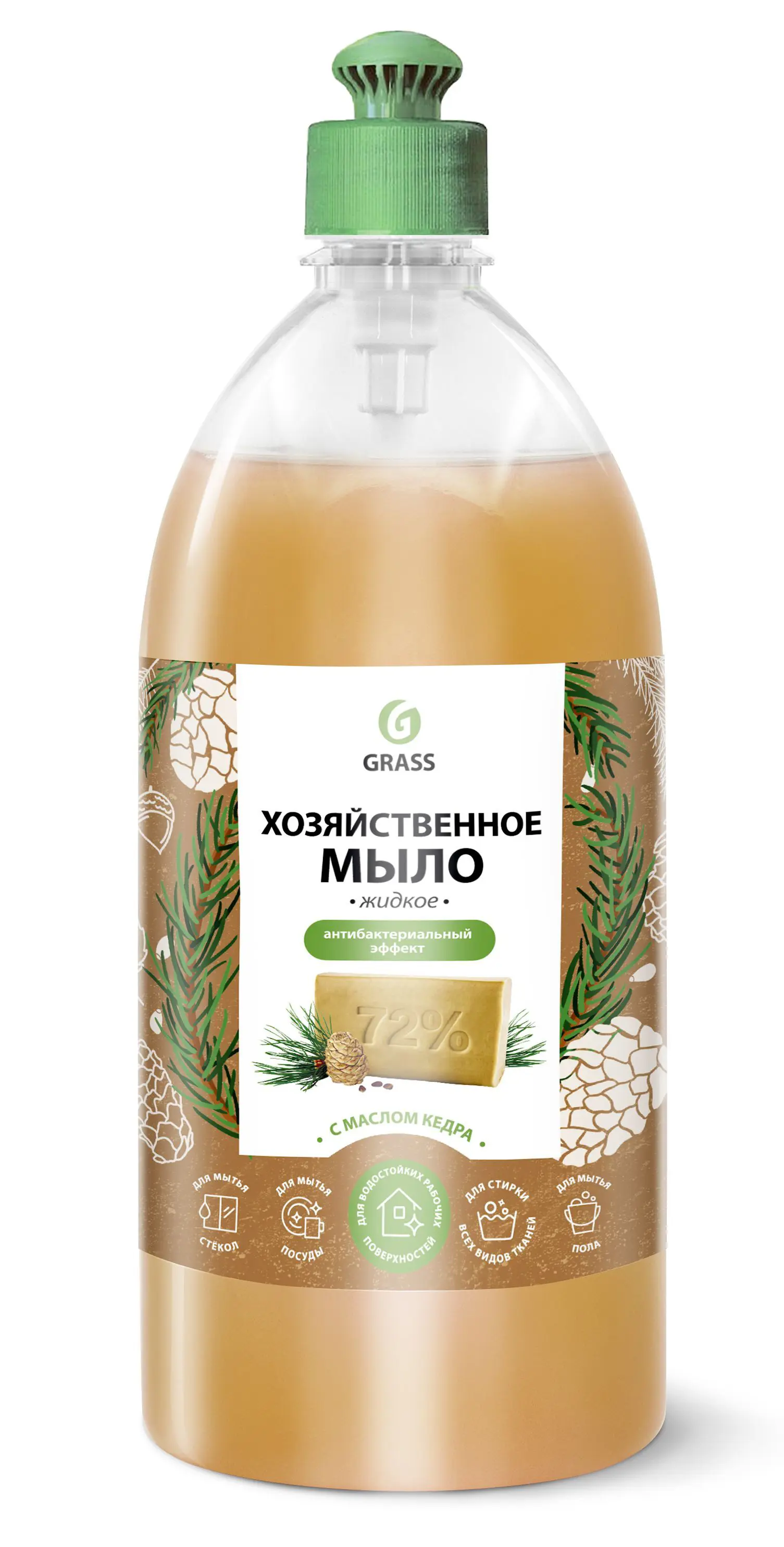 Жидкое мыло хозяйственное Grass с маслом кедра 1 л - 5