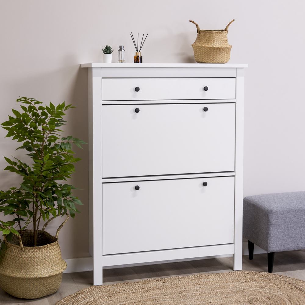 Изображение товара Тумба для обуви САГА 92x122 см от ГУД ЛАКК, белая