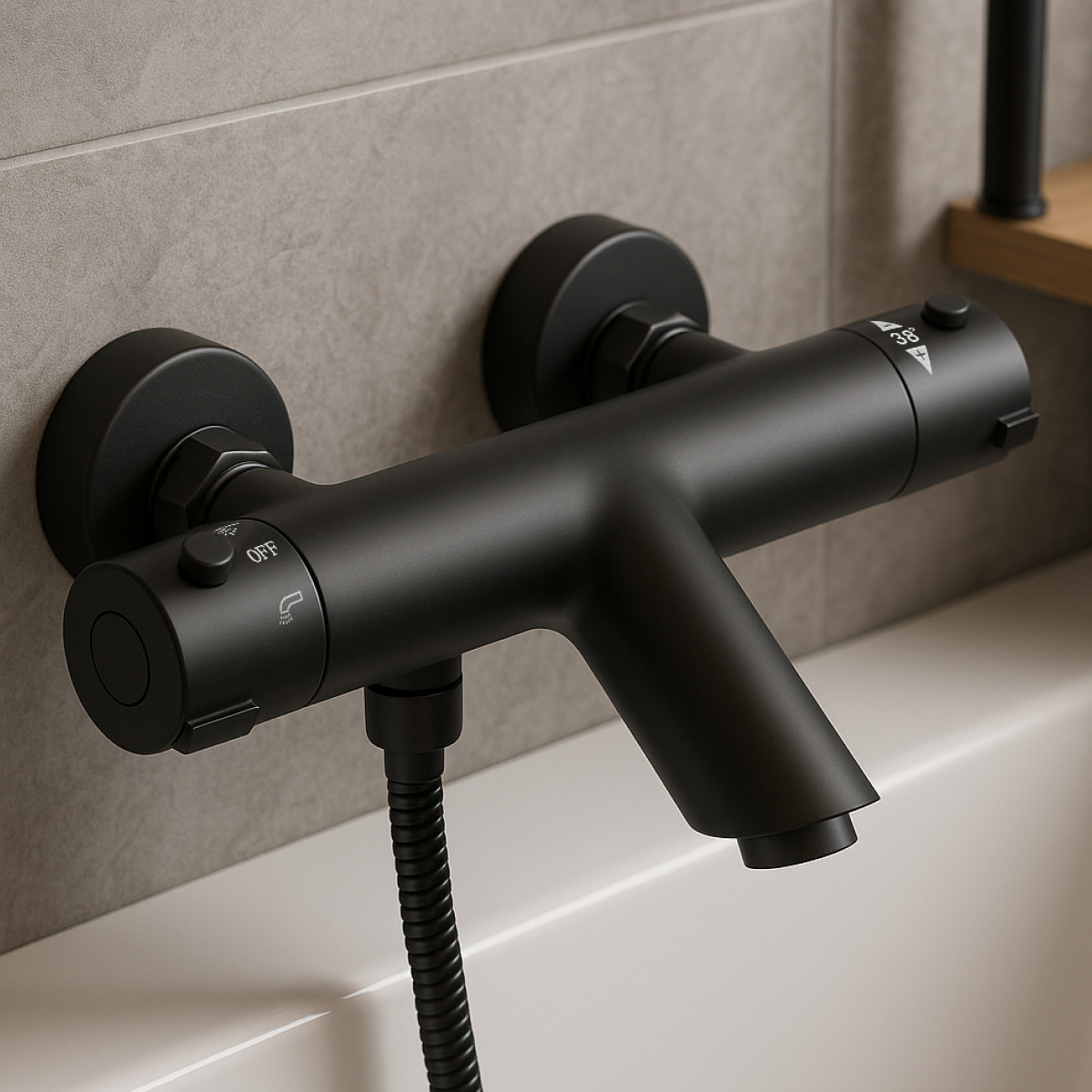 Изображение товара Смеситель термостатический ESKO Mikros T3054 Black цвет черный