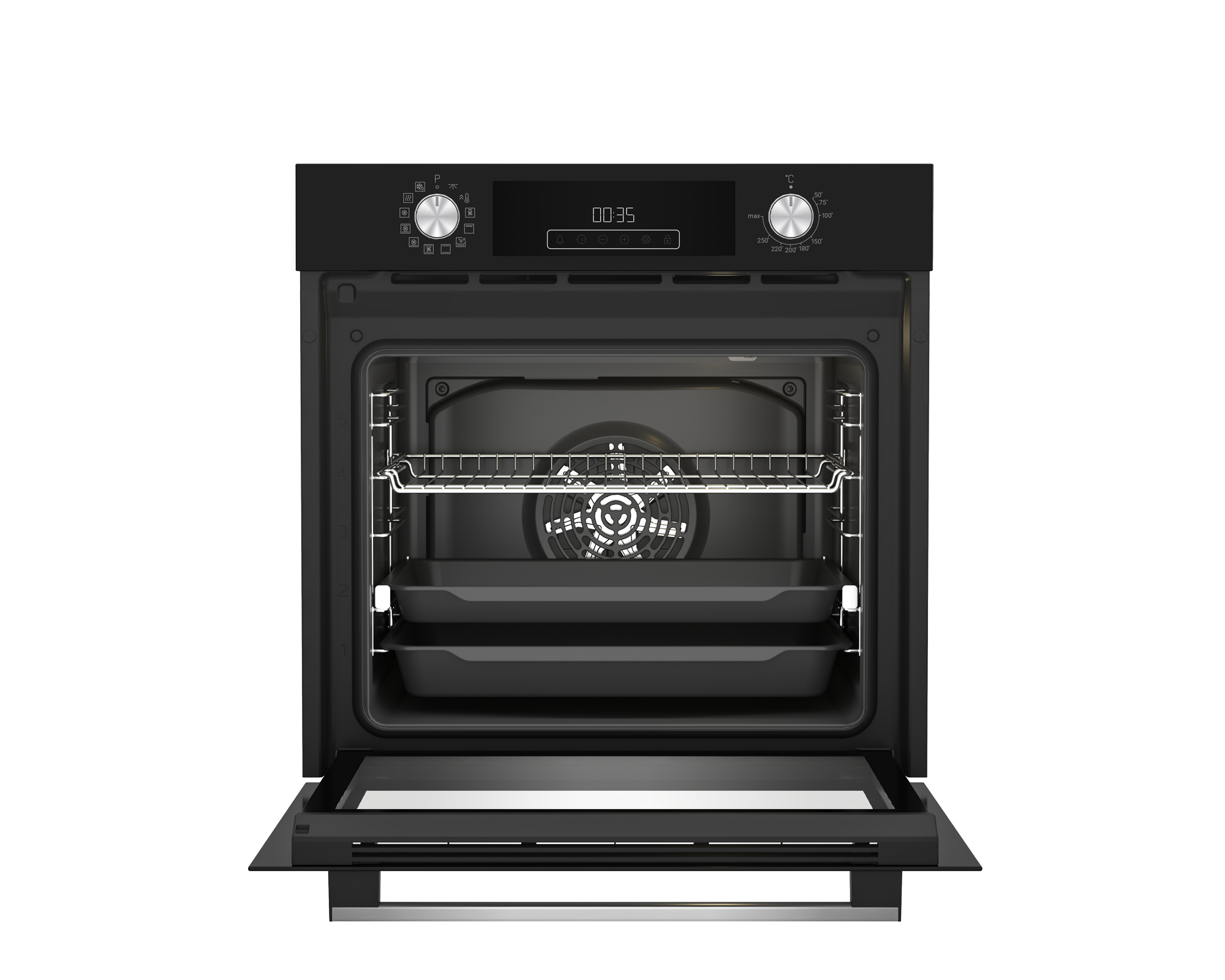 Встраиваемый духовой шкаф Hotpoint HFE9 1231 JSH BL 60x60x57 см цвет черный - 2