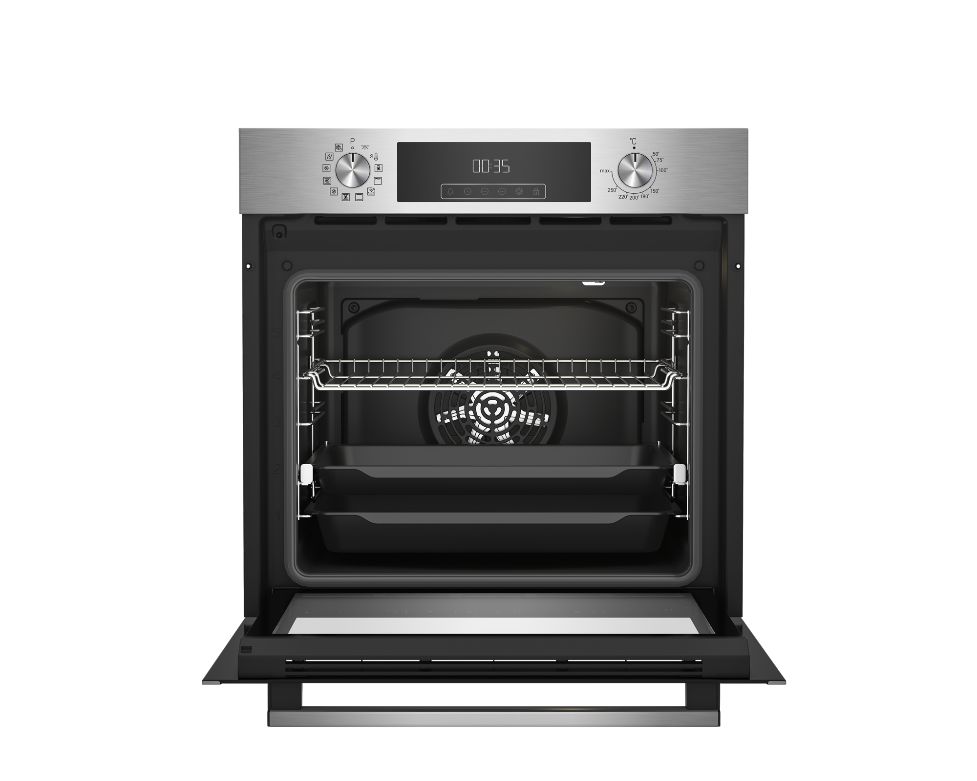 Встраиваемый духовой шкаф Hotpoint HFE9 1231 JSH IX 60x60x57 см цвет нержавейка - 2