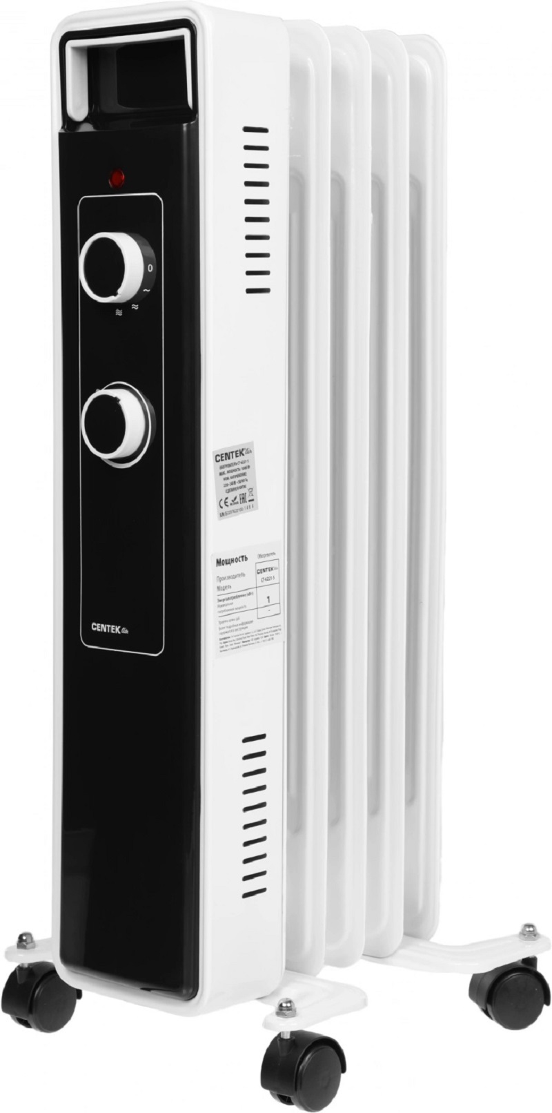 Изображение товара Масляный обогреватель Centek CT-6221-5 1000 Вт 5 секций металл белый для дома и офиса
