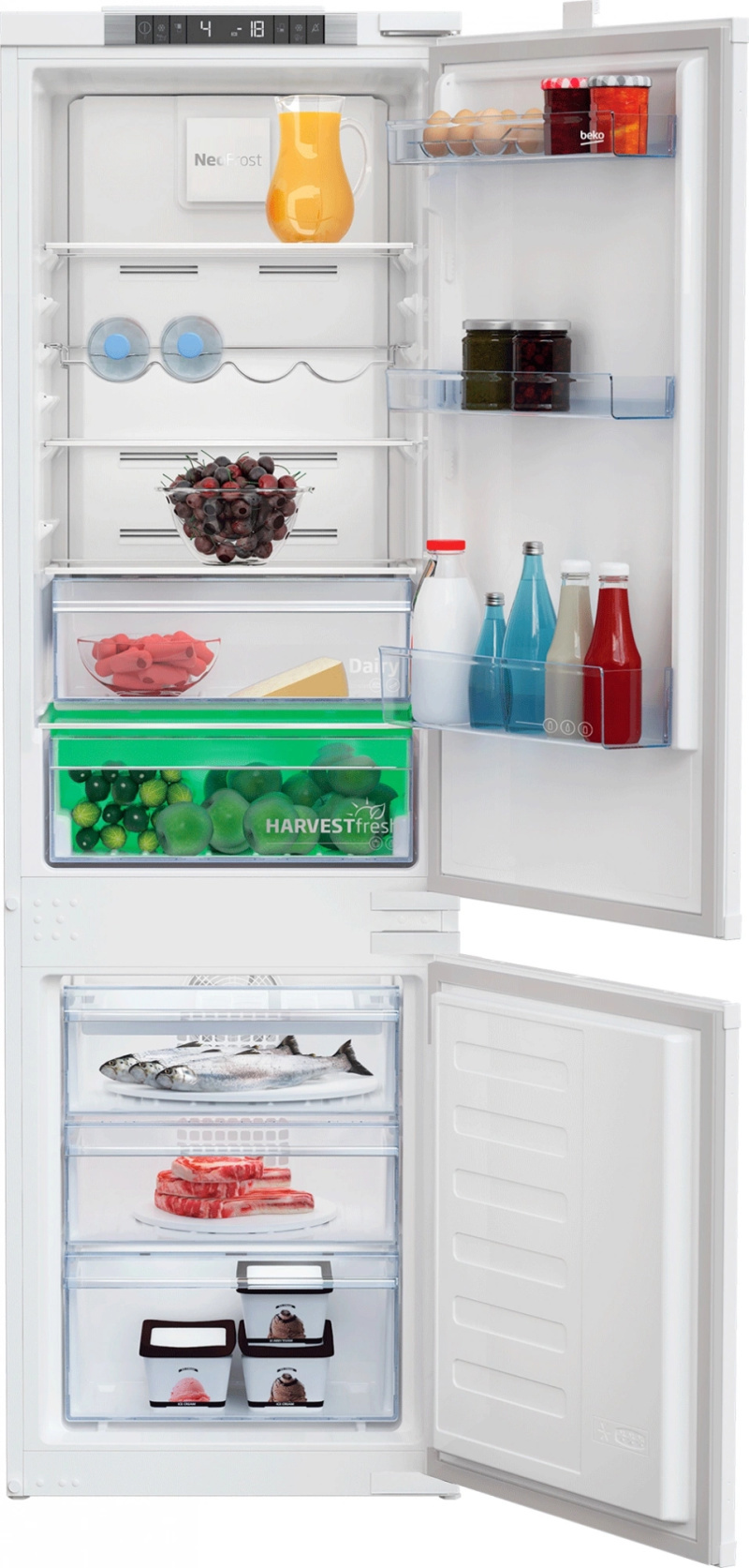 Изображение товара Встраиваемый холодильник Beko BCNA275E3S 54x86 см цвет белый Изображение товара Встраиваемый холодильник Beko BCNA275E3S 54x86 см цвет белый