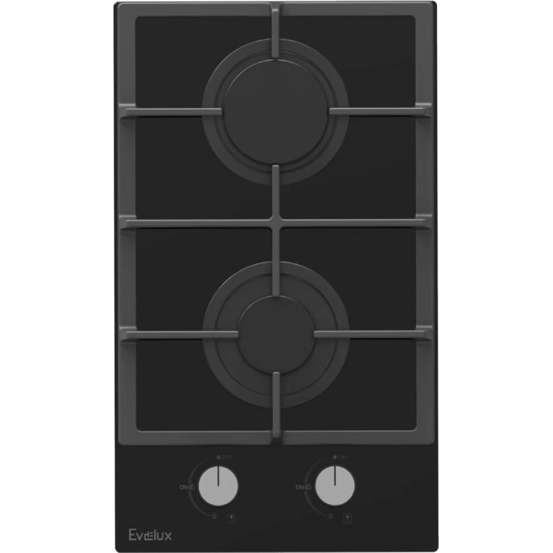Изображение товара Газовая варочная панель Evelux HEG 360 BG 30.5 см 2 конфорки цвет черный