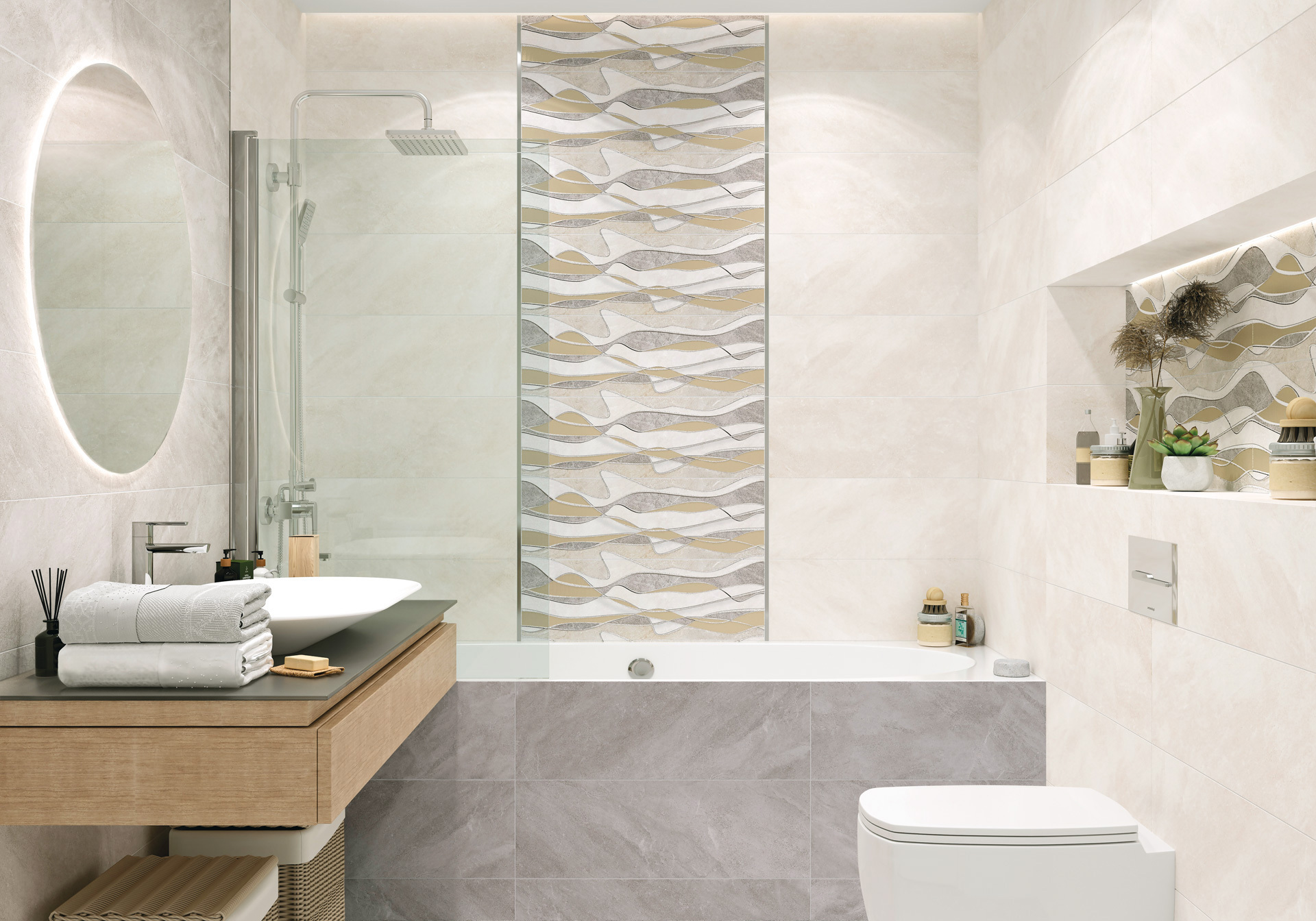 Изображение товара Плитка Alma Ceramica Rialto TWU12RLT04R 74x24.6 см настенная керамическая для стен