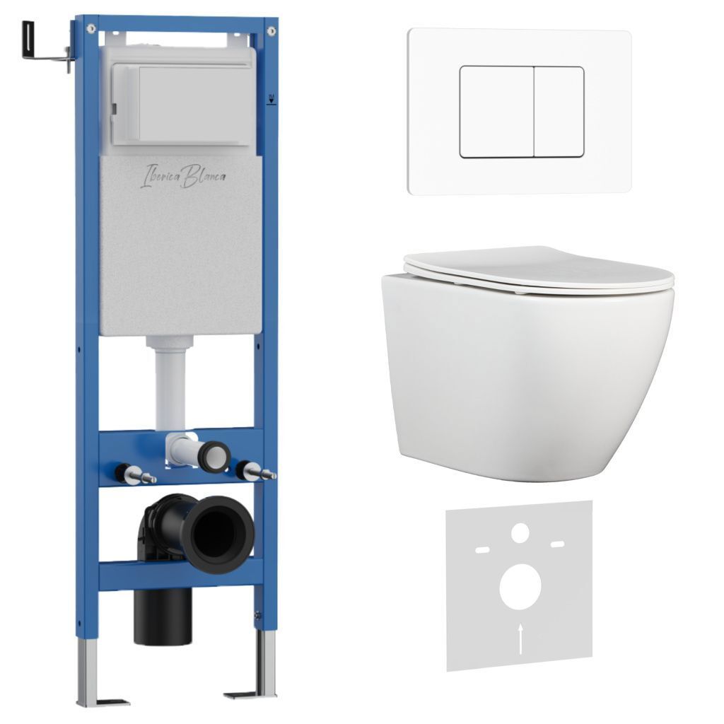 Изображение товара Комплект инсталляция с унитазом Iberica blanca IB.001M.BLA.234.111 цвет белый