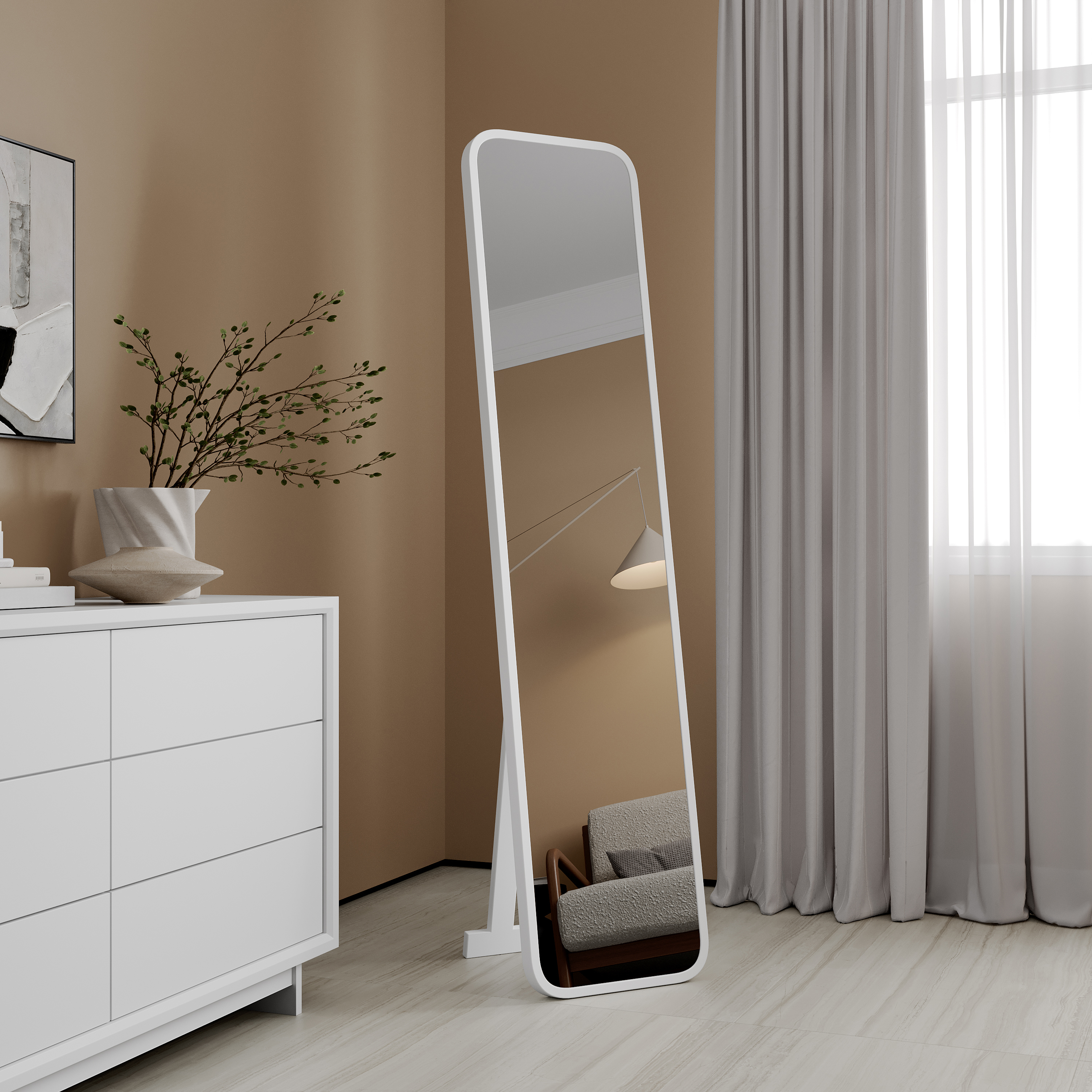 Изображение товара Напольное овальное зеркало Inspire Монблан 40х175 см белый цвет