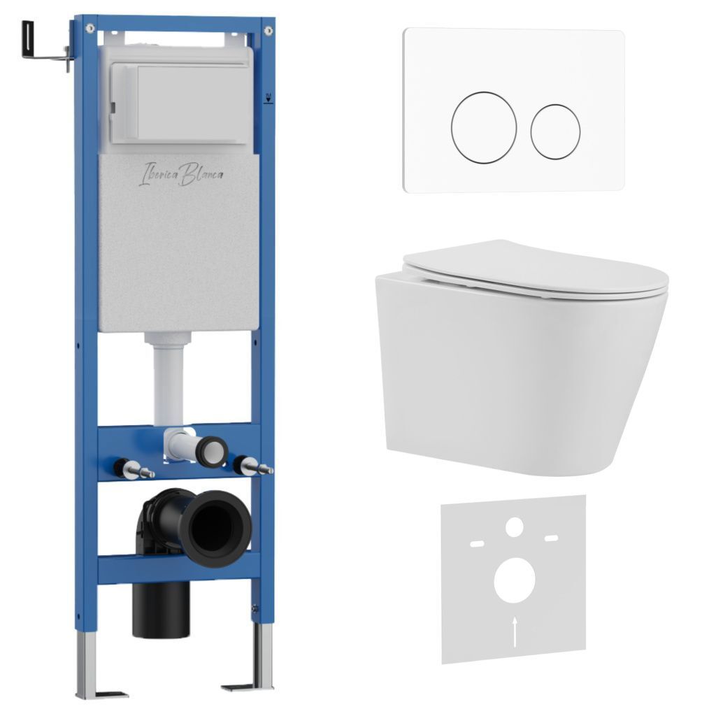 Изображение товара Комплект инсталляция с унитазом Iberica blanca IB.001M.BRA.234.811 цвет белый