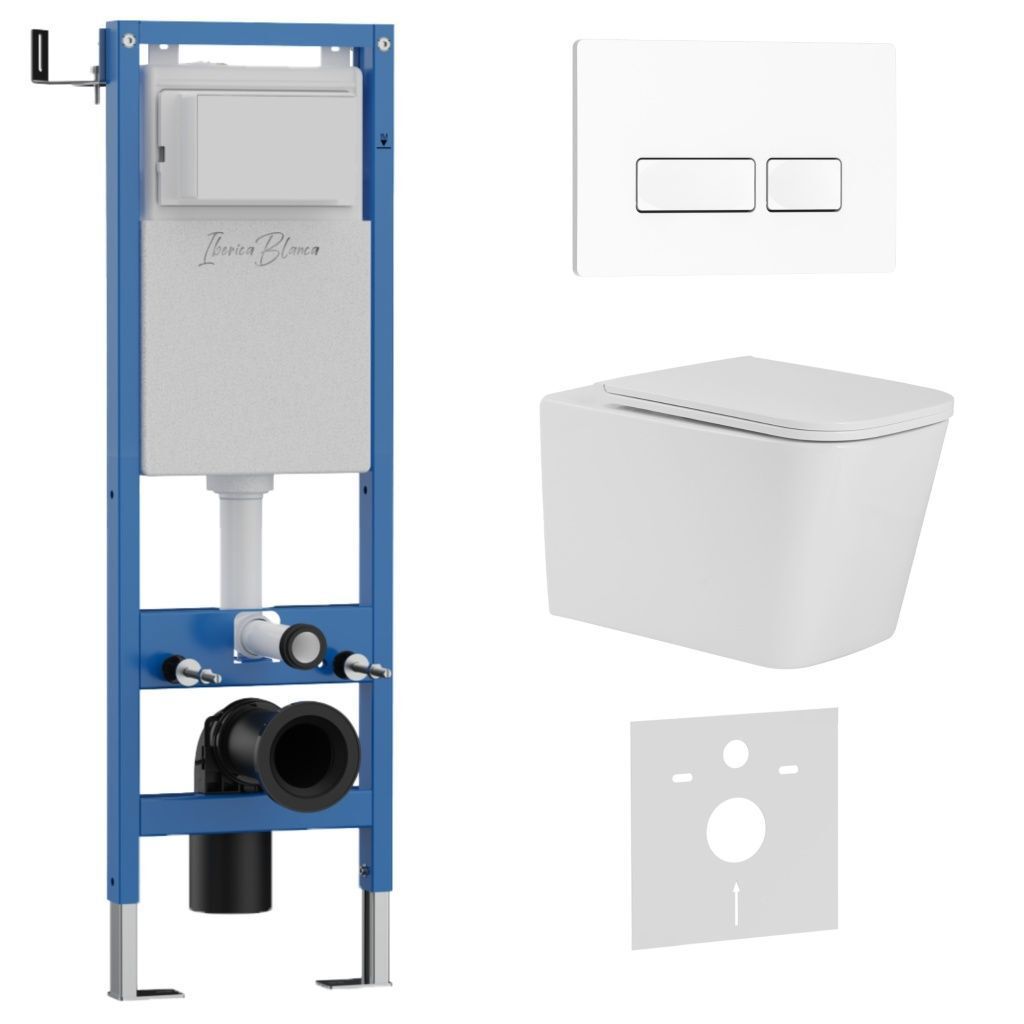 Изображение товара Комплект инсталляция с унитазом Iberica blanca IB.001M.TLA.234.211 для современного санузла