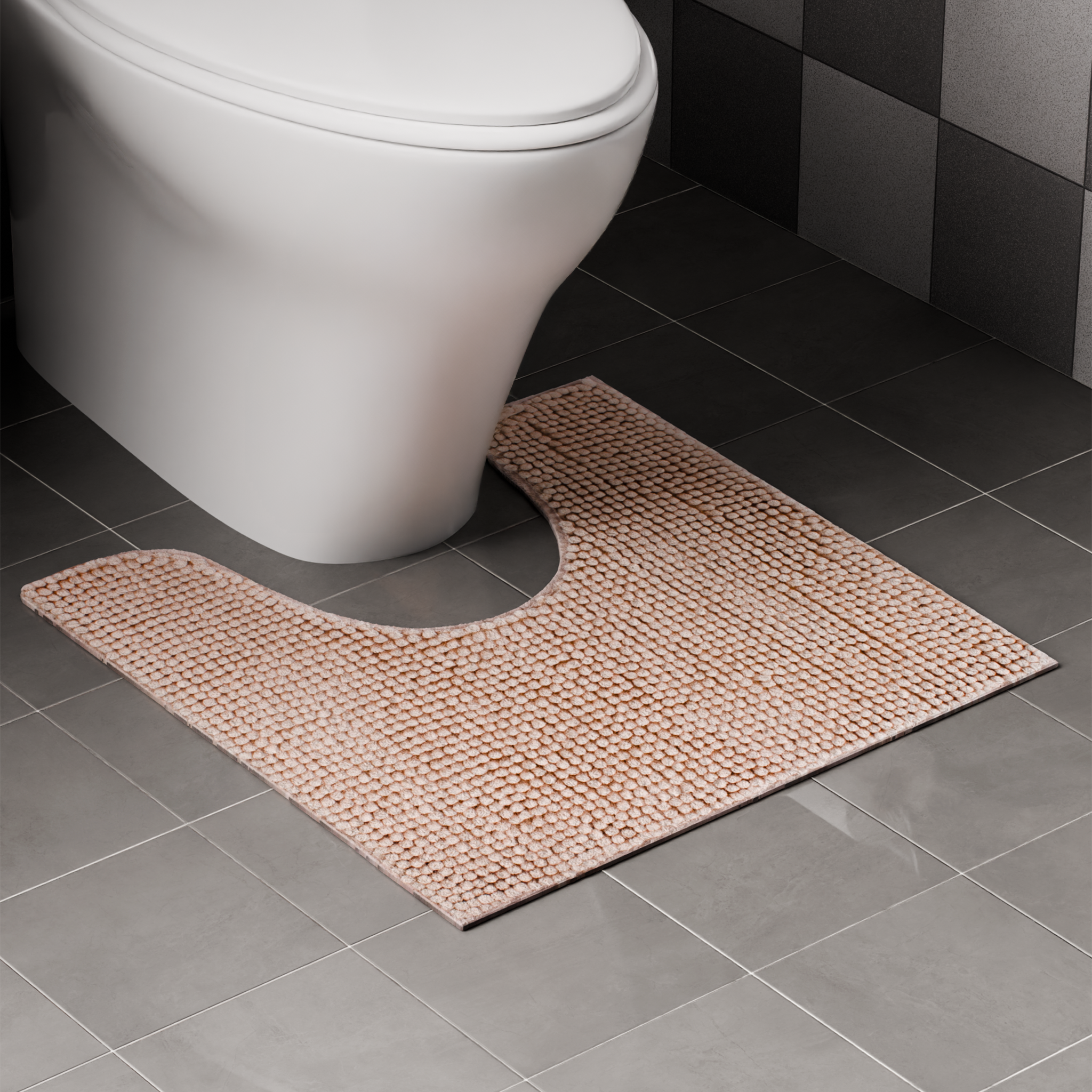 Изображение товара Коврик для туалета Swensa Merci 45x45 см бежевый антискользящий влагопоглощающий