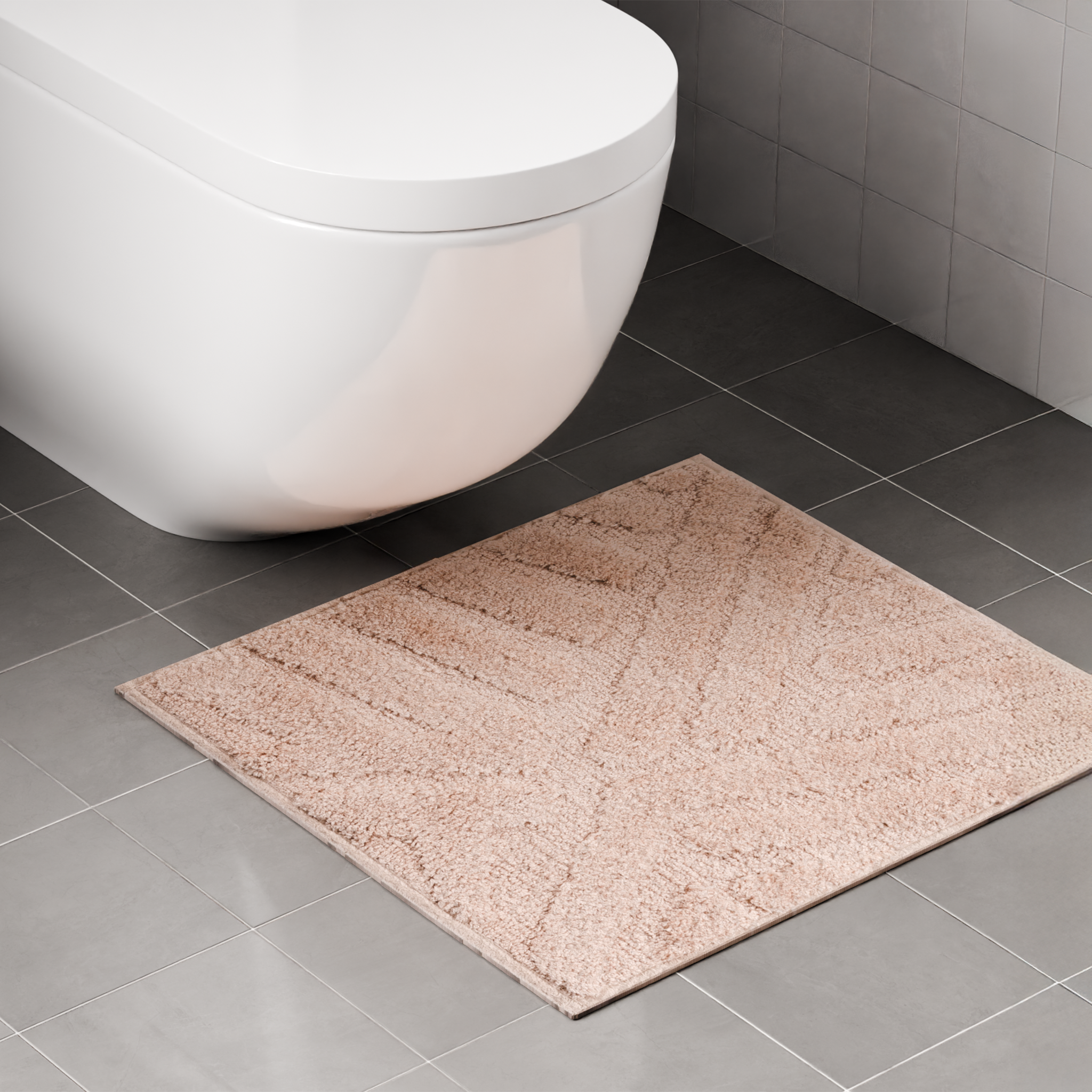 Изображение товара Коврик для туалета Swensa Noor 50x50 см бежевый противоскользящий