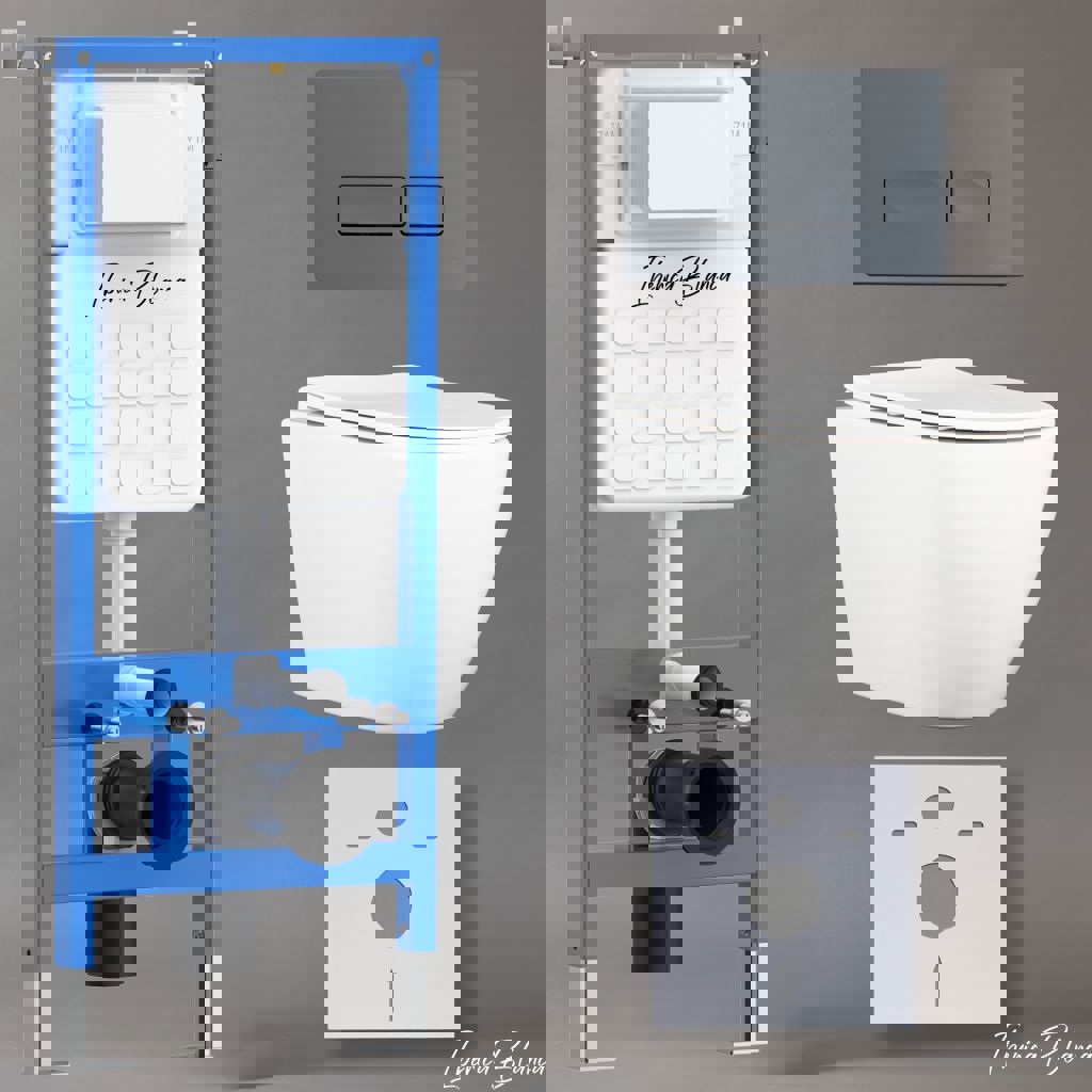Изображение товара Комплект инсталляция с унитазом Iberica blanca IB001.BLA.234.218 цвет белый