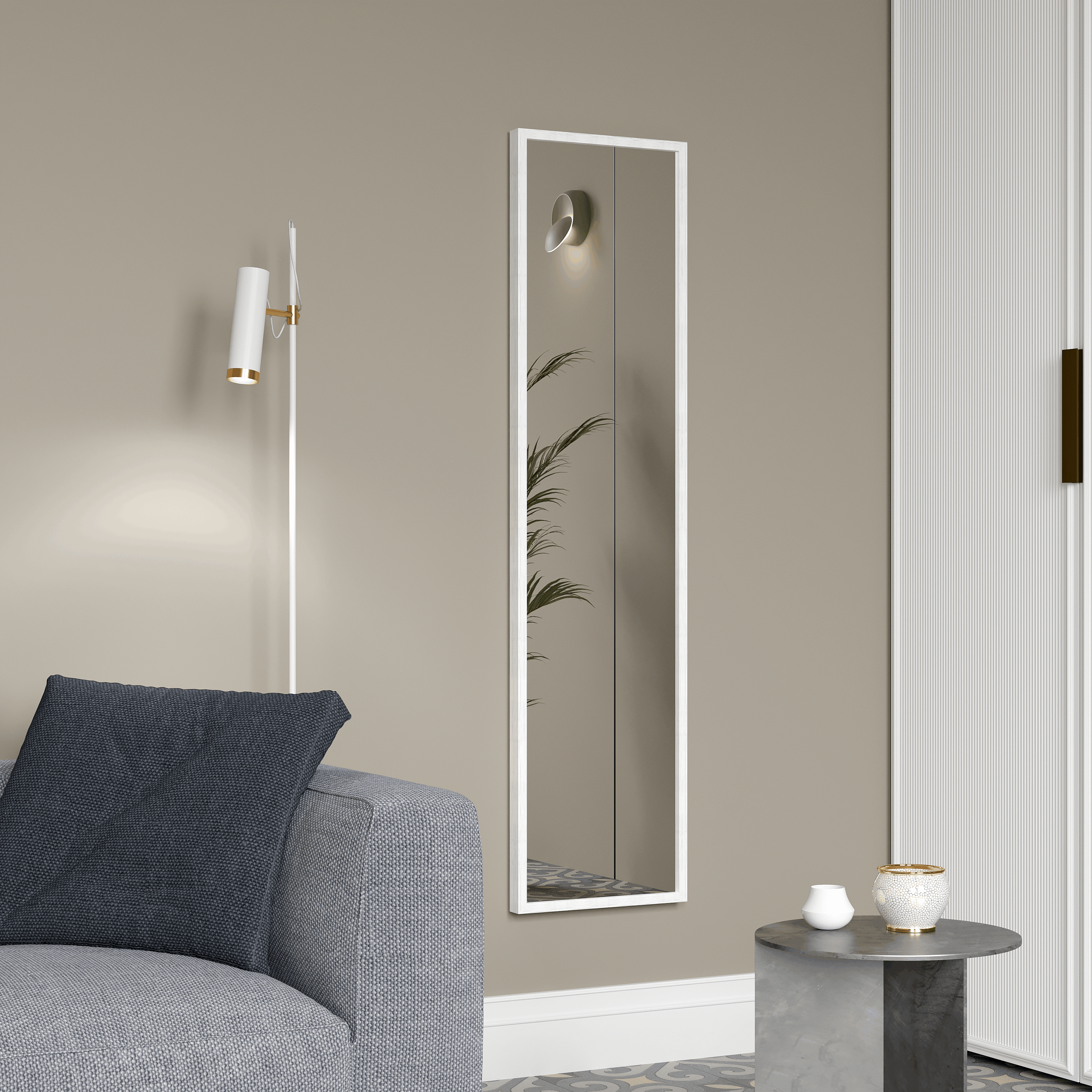 Изображение товара Декоративное настенное зеркало Inspire Вега 120x30 см белый антик