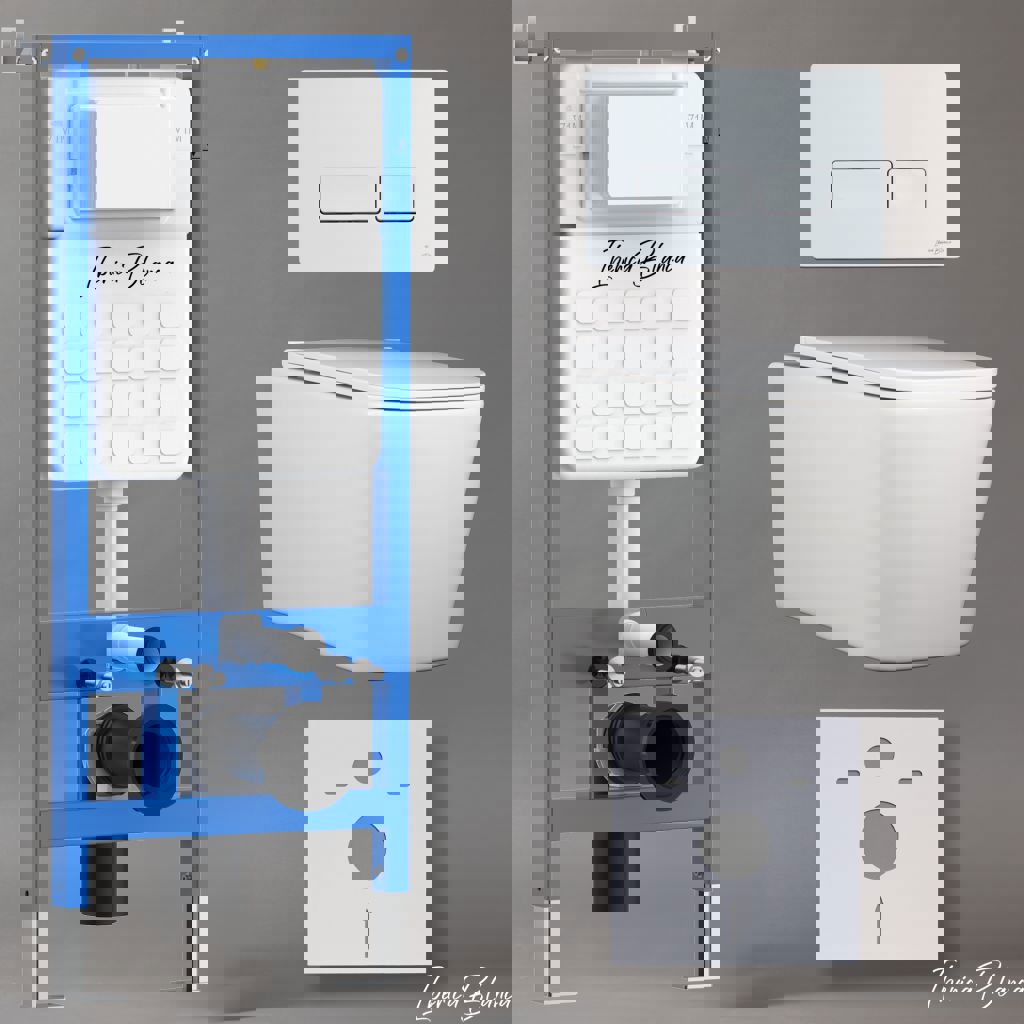 Изображение товара Комплект инсталляция с унитазом Iberica blanca IB001.TLA.234.211 цвет белый