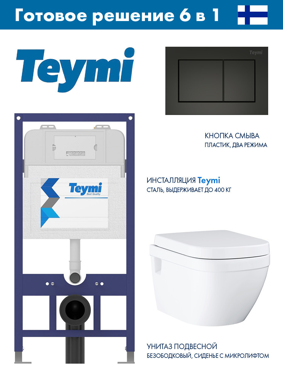 Изображение товара Готовый комплект инсталляции и унитаз GROHE Euro Ceramic с мягким закрыванием