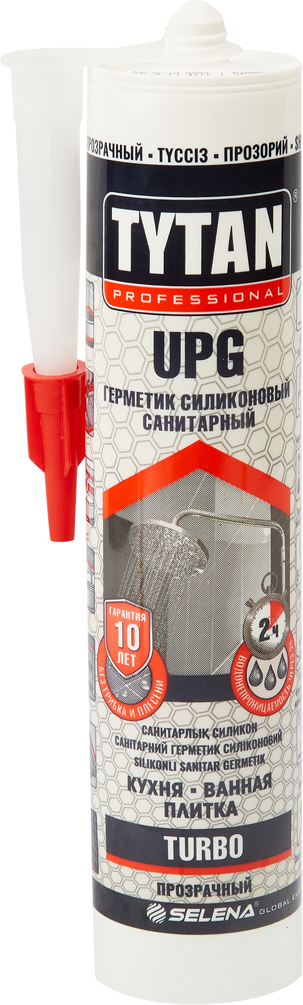 Изображение товара Герметик силиконовый Tytan UPG Turbo санитарный уксусный прозрачный 280 мл