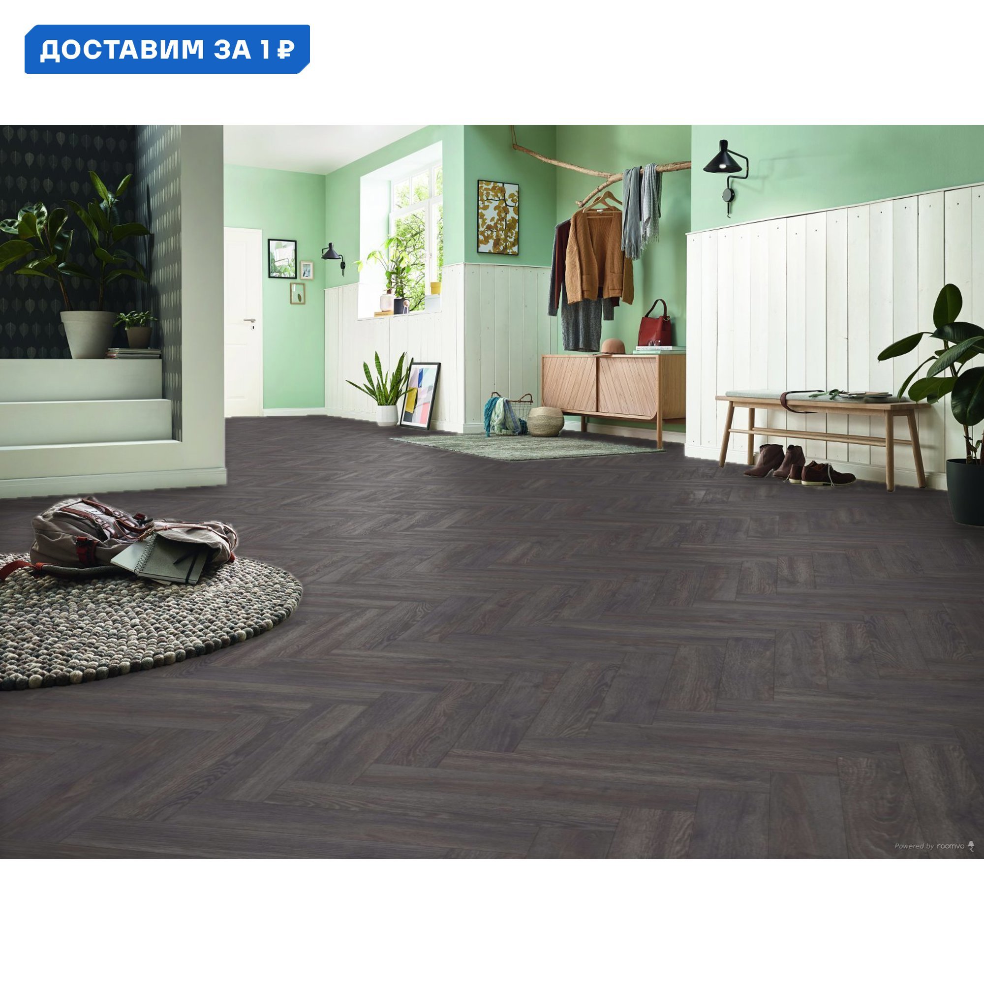 Изображение товара Ламинат Kronotex Дуб Эльба черный D6010 32 класс толщина 8 мм с фаской 1.238 м², цена за упаковку