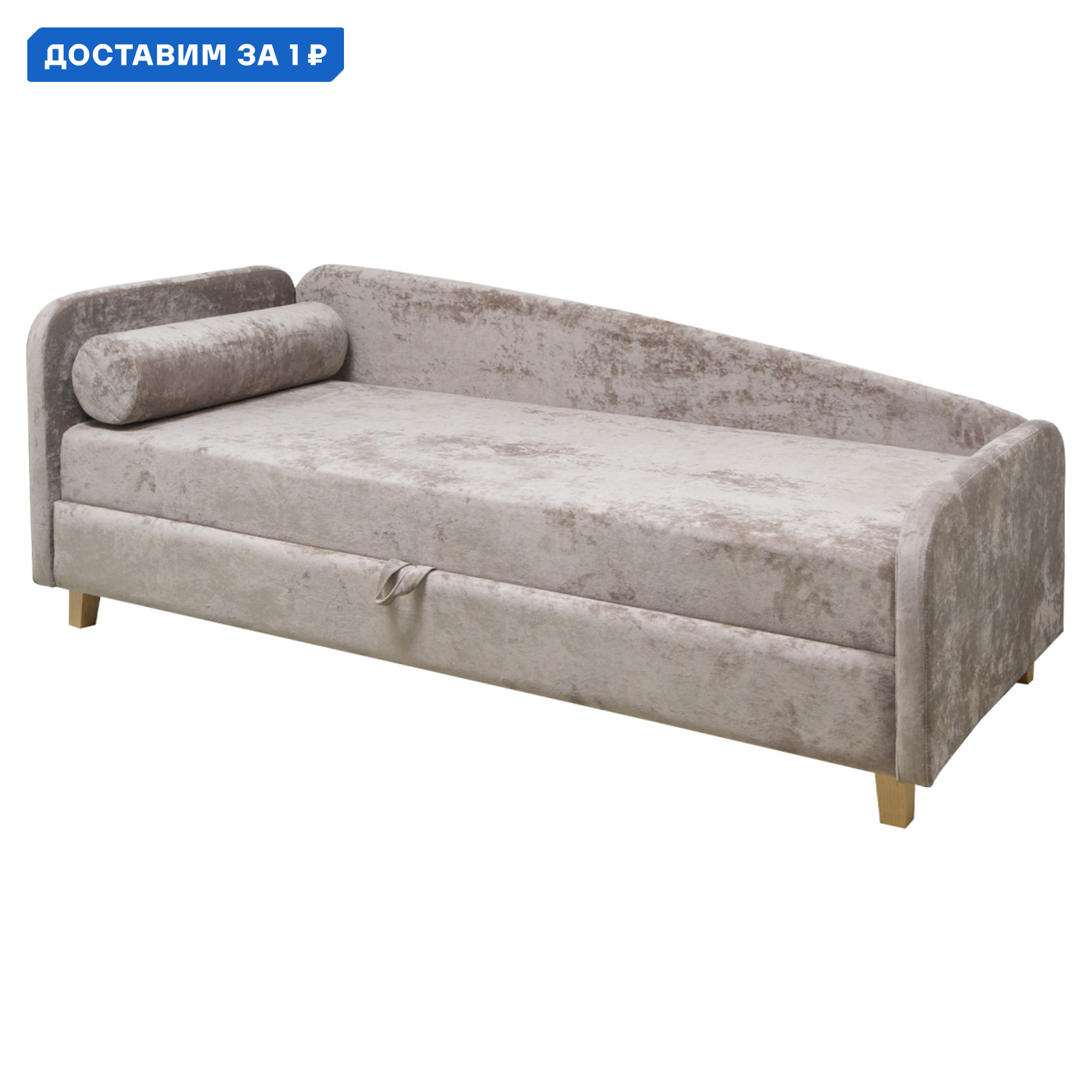 Изображение товара Диван прямой Правила мебели 187199 велюр бежевый с ящиком