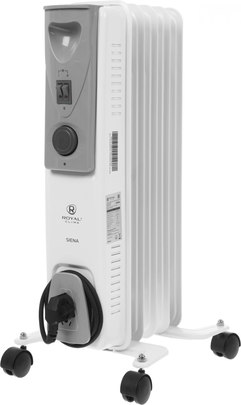 Изображение товара Масляный радиатор Royal Clima ROR-S5-1000M с электронным термостатом 1000 Вт белый