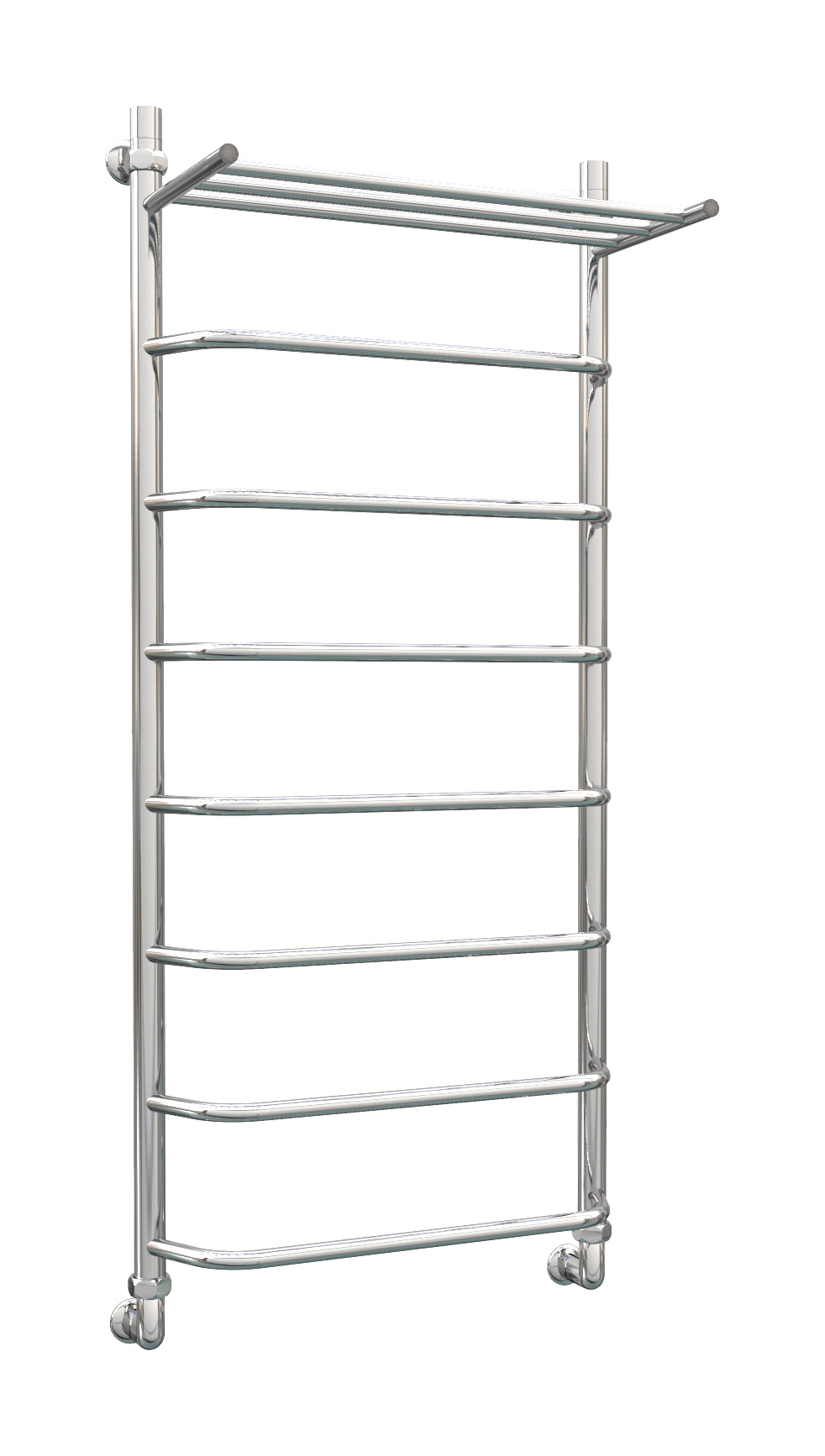 Изображение товара Полотенцесушитель водяной с полкой лесенка Роснерж L108100 1200x630 мм универсальная подводка нержавеющая сталь цвет хром