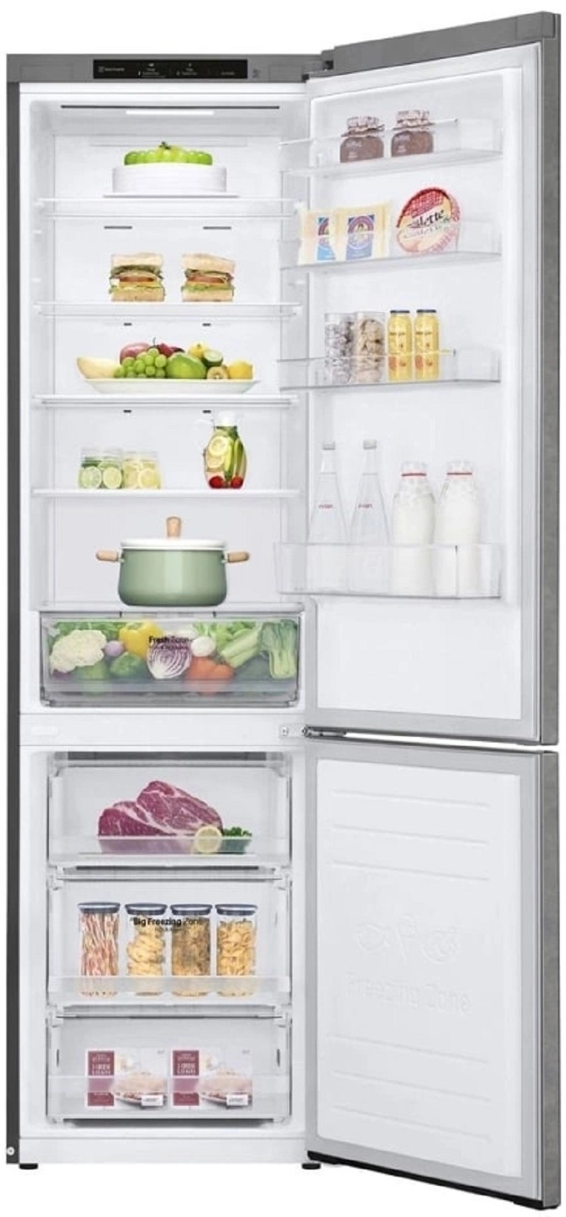 Изображение товара Холодильник LG GA-B509MCZL 2 камеры 384 л серебристый с No Frost и Smart Inverter