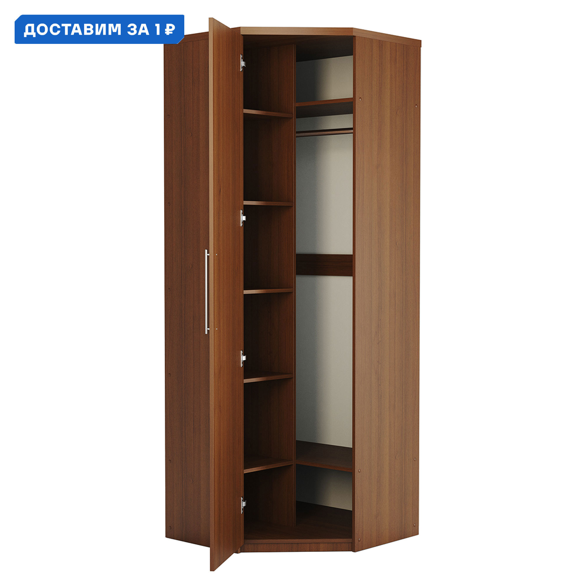 Изображение товара Шкаф распашной Гамма Мелодия МУ-12 из ЛДСП 80x220x45 см орех классика