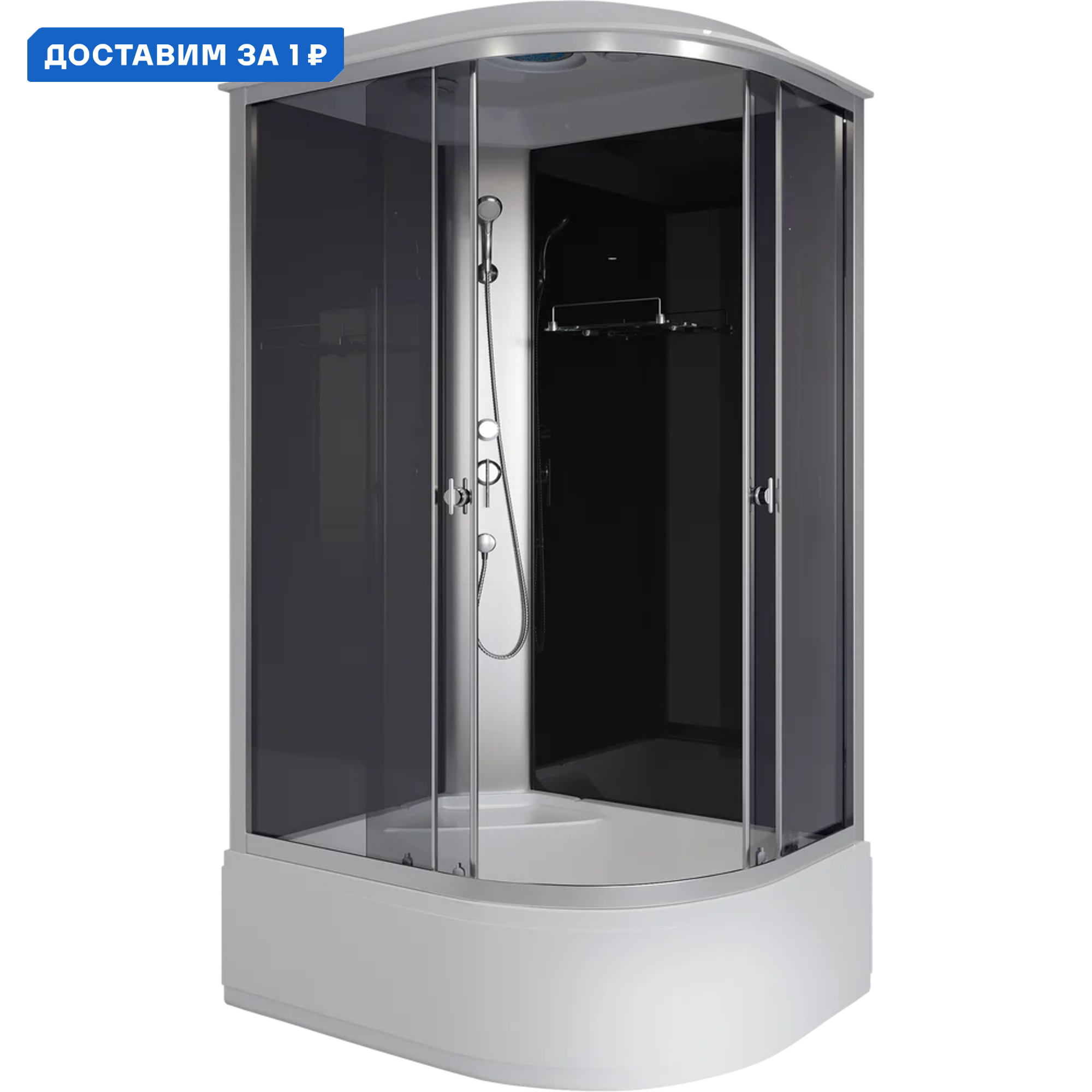 Изображение товара Душевая кабина Niagara Eco E110/80/40L/TN ассиметричный высокий поддон 110x80 см