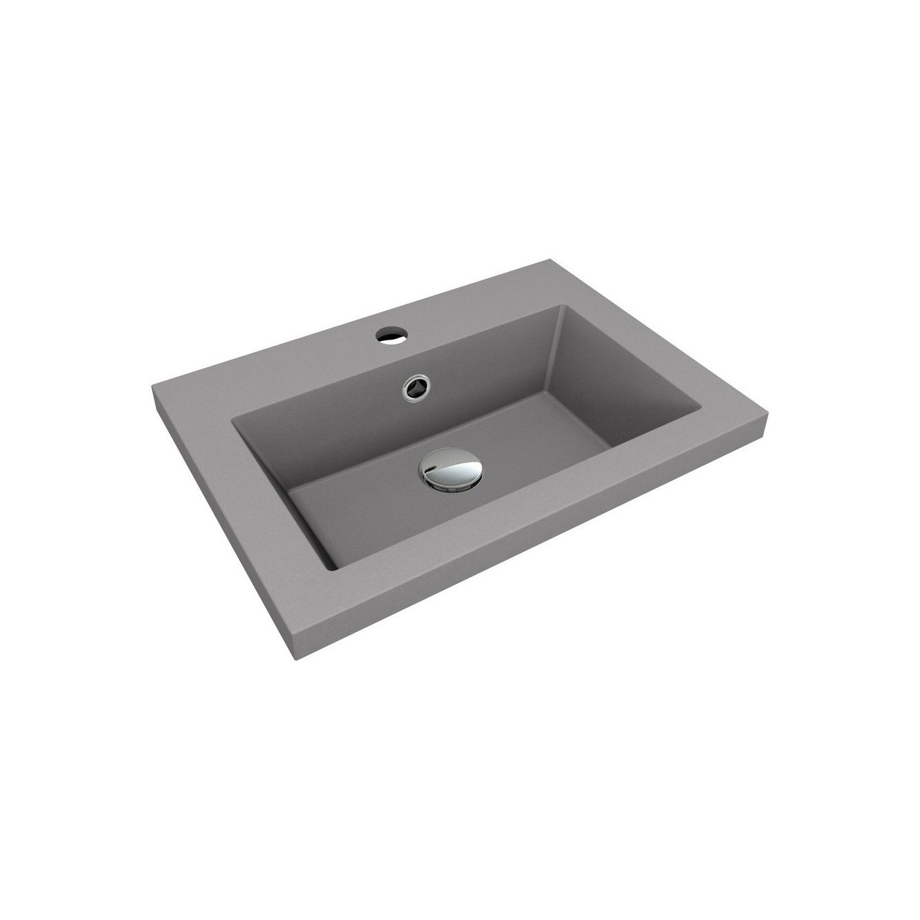 Изображение товара Раковина Florentina Анита 50 см серый шелк, встраиваемая из литого мрамора