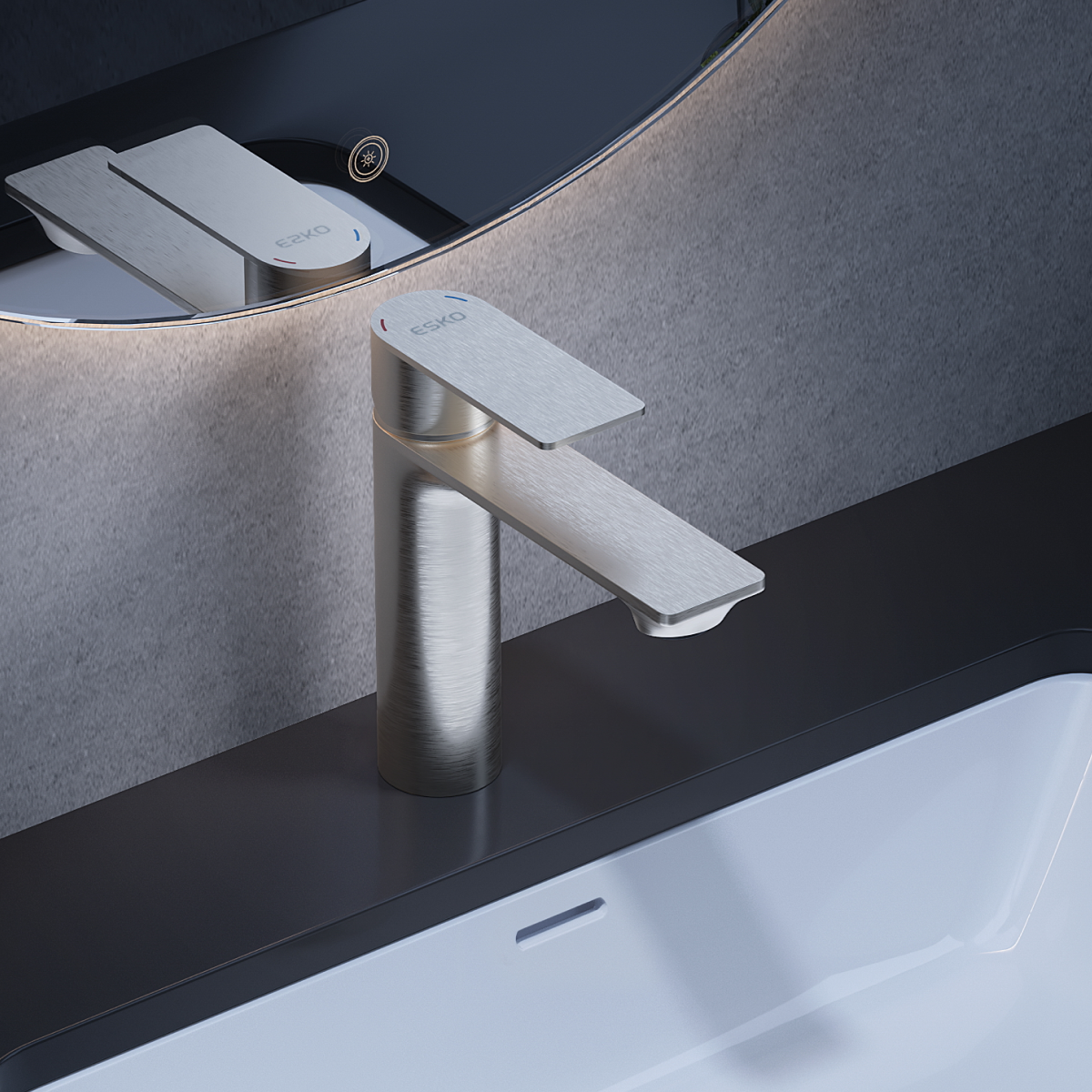 Изображение товара Смеситель для раковины ESKO Ekaterinburg EK26 нержавеющая сталь хром