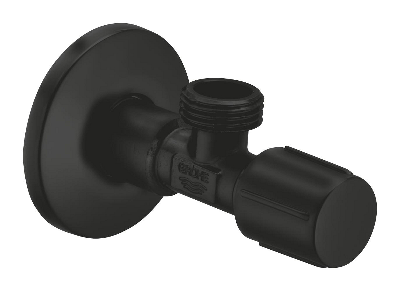 Изображение товара Угловой вентиль GROHE 1/2 дюйма матовый черный надежное подключение Германия
